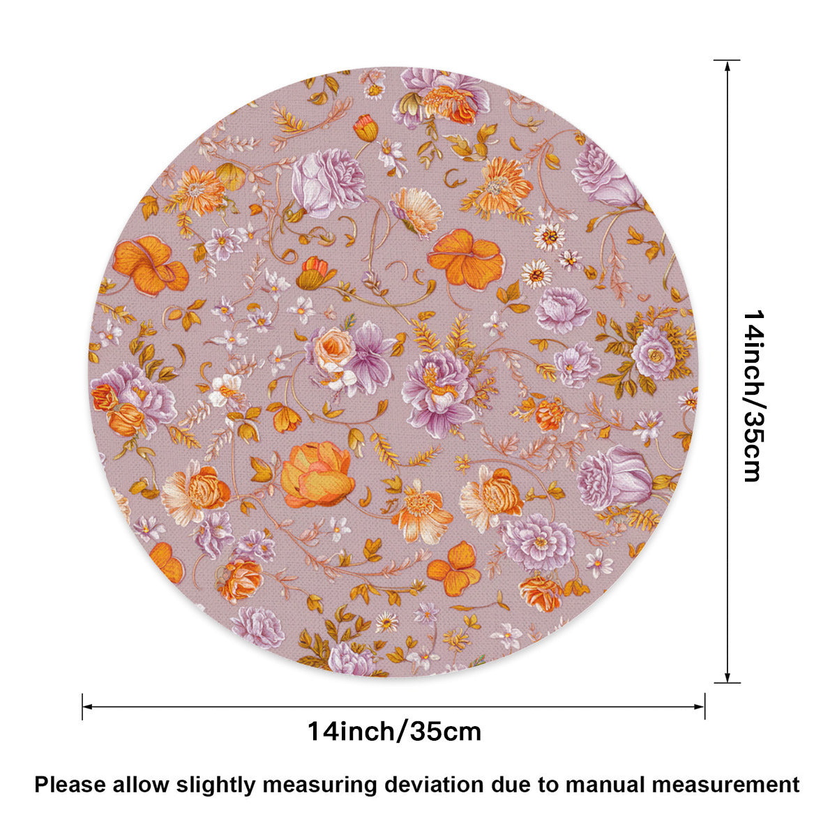 Vampire Art Retro Linen Round Placemats - Lilac Floral