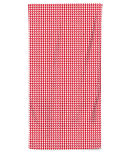 Vampire Art Retro Vibes Soft and Lightweight  Beach Towel - Red Houndstooth - 70 x 140 cm - Made in the UK