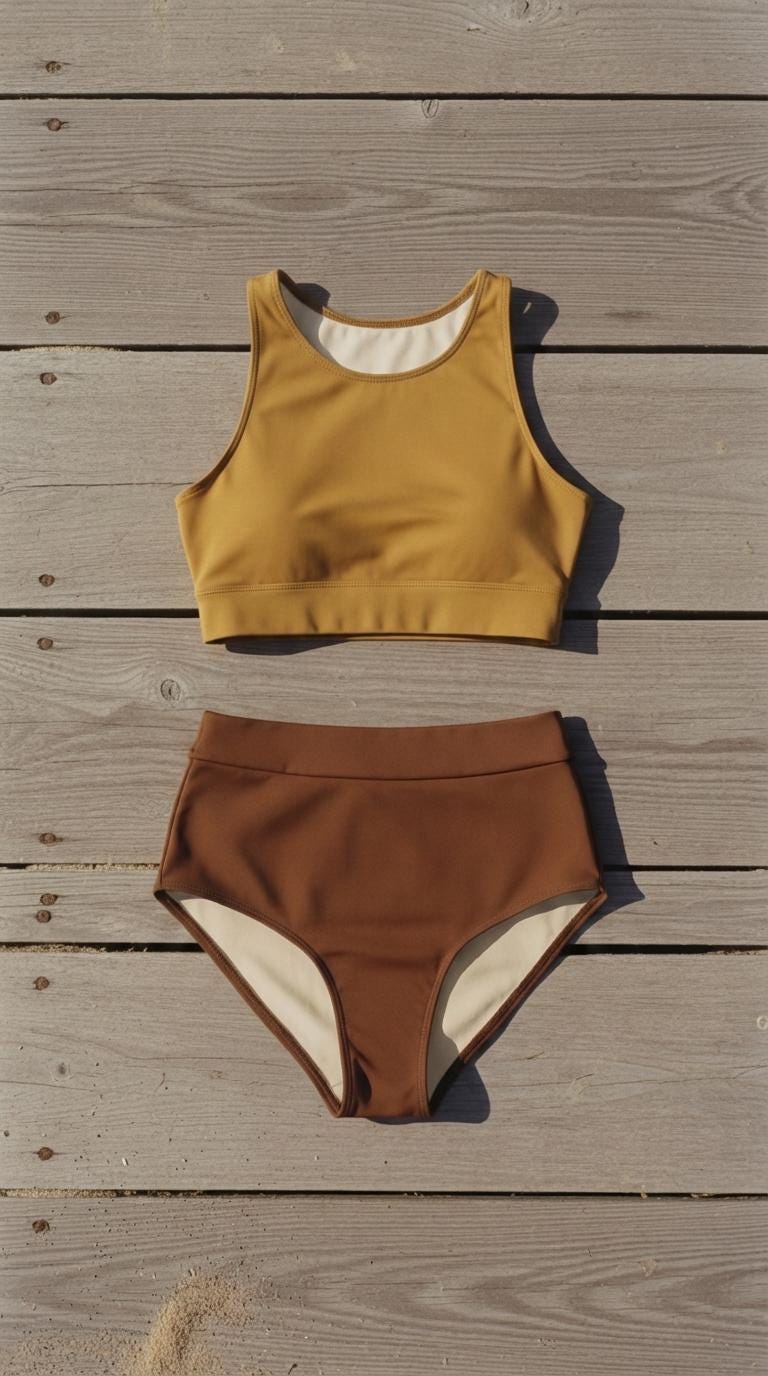 Racerback Bikini: High-Waisted Retro Two-Piece Swimsuit in Various Colours