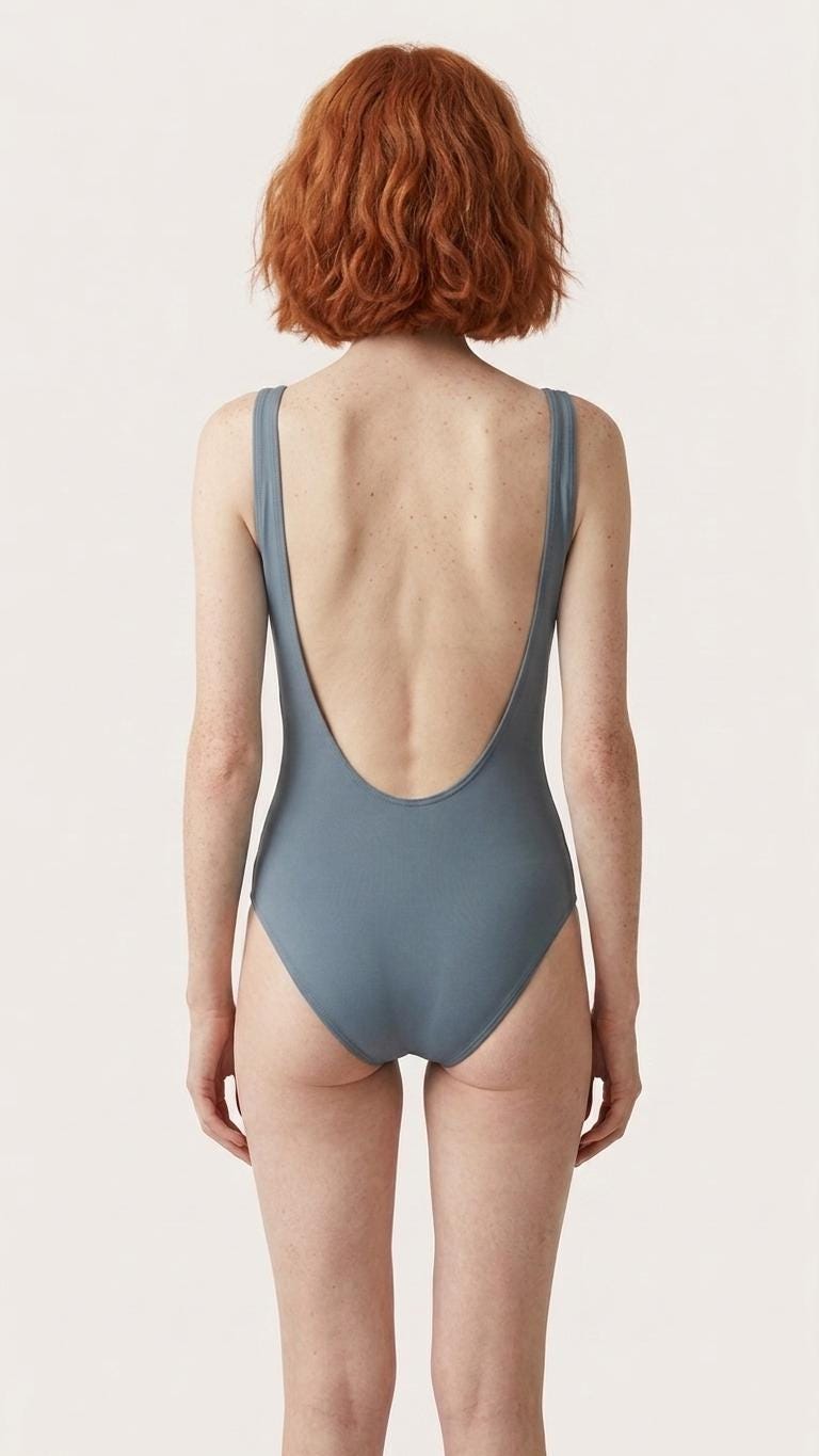 Classic Retro Striped One-Piece Swimsuit | Surf Swimwear | High-Leg | French Blue