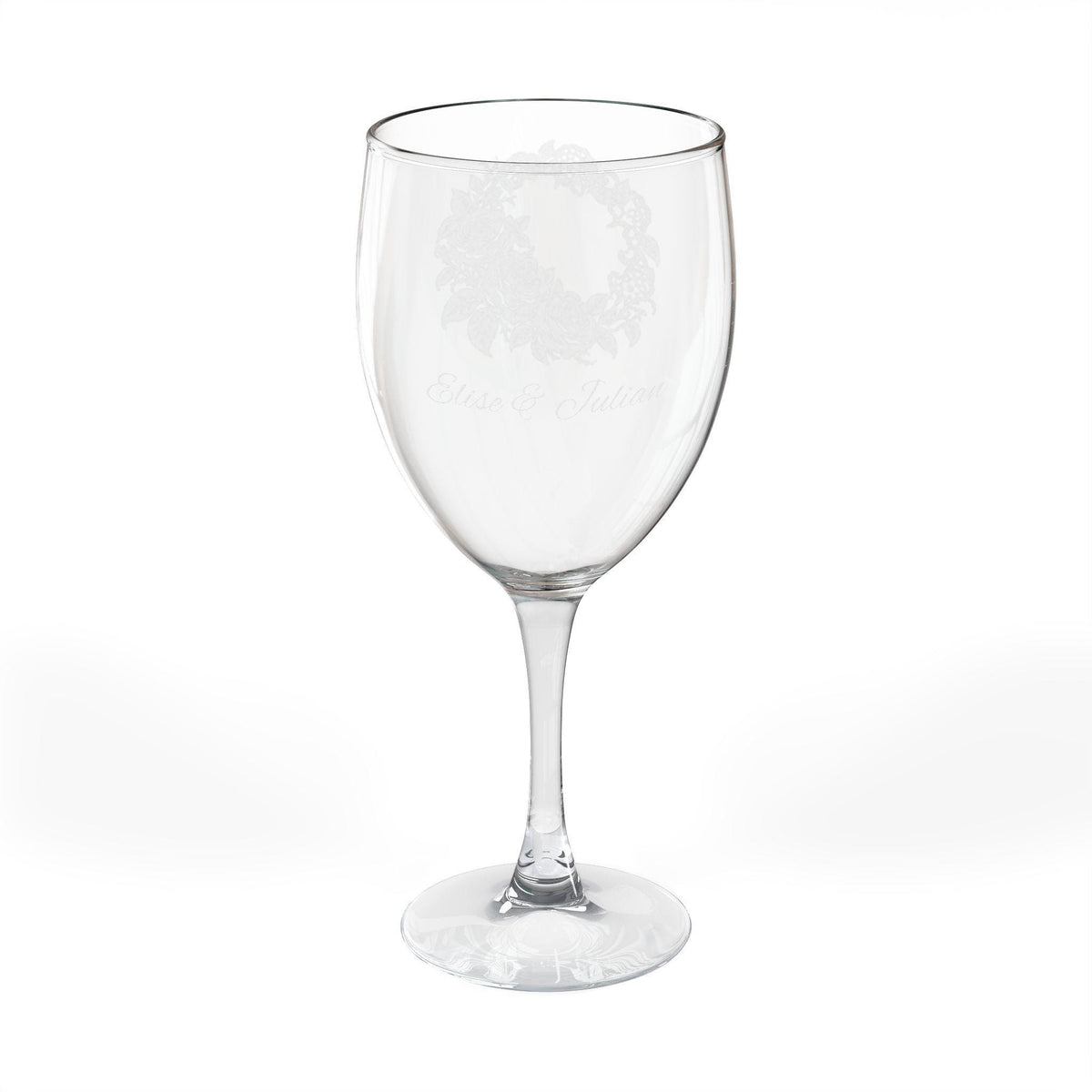 Personalised Engraved Lace & Roses Wine Glasses Set, Gothic Romantic Glassware Gift (Set of 2)