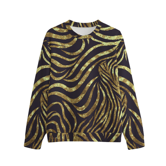 Vampire Art 100% Cotton Glam Grunge Black and Gold Zebra Unisex Sweatshirt Jumper | 310GSM Cotton