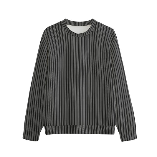 Vampire Art 100% Cotton Vintage Grandad Stripes in Black Unisex Sweatshirt Jumper | 310GSM Cotton