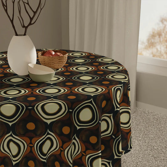 Vampire Art Grunge Sixties Brown 100% Cotton Tablecloths - square or rectangular up to 259cm/102inch length
