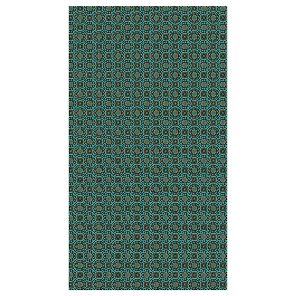 Vampire Art Grunge Sixties Teal Wheel 100% Cotton Tablecloths - Square or Rectangular Up to 259cm/102inch length