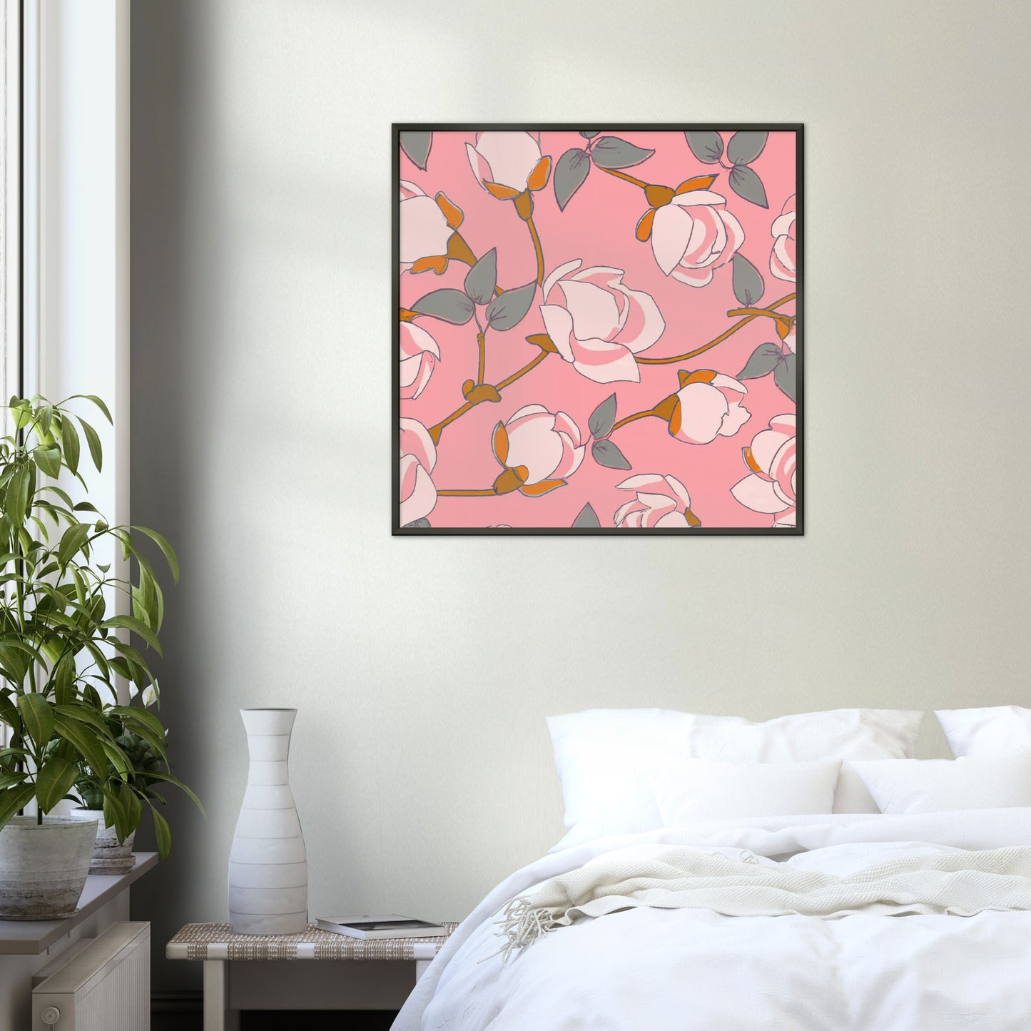 Vampire Art Vintage Anime Roses Premium Matte Paper Metal Framed Poster