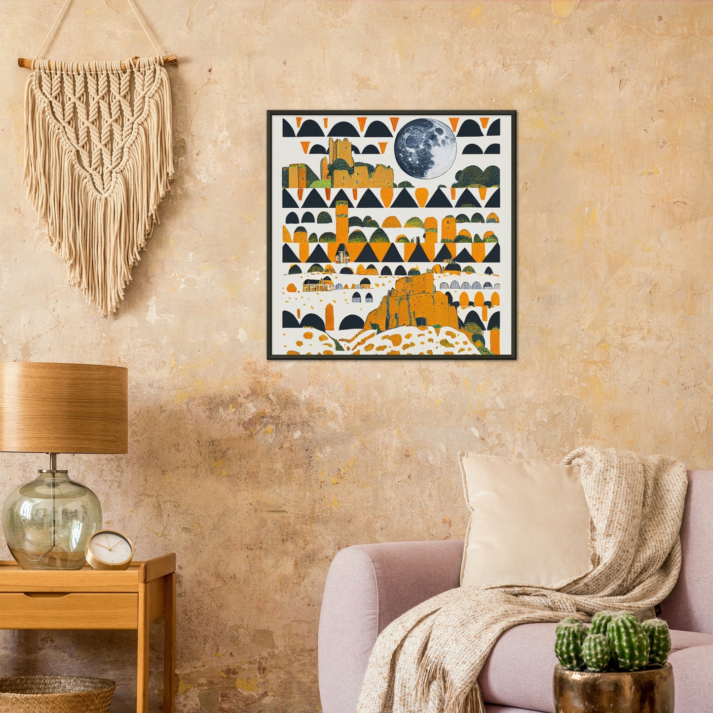 Vampire Art Full Moon over Corfe Castle Premium Matte Paper Metal Framed Poster