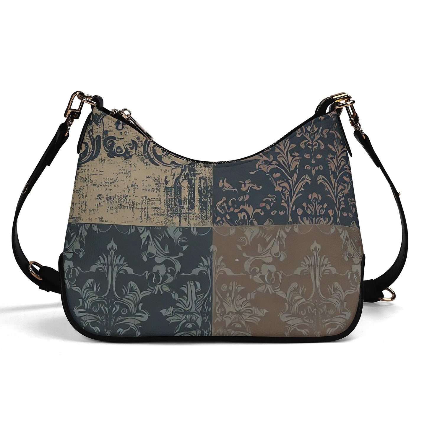 Vampire Art Grunge Distressed PU Cross-body Bag With Chain Decoration - Seattle