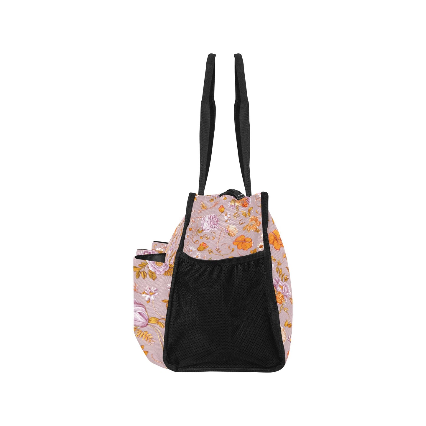 Vampire Art Retro Large Multi-pocket Beach Bag - Mauve Vintage Florals