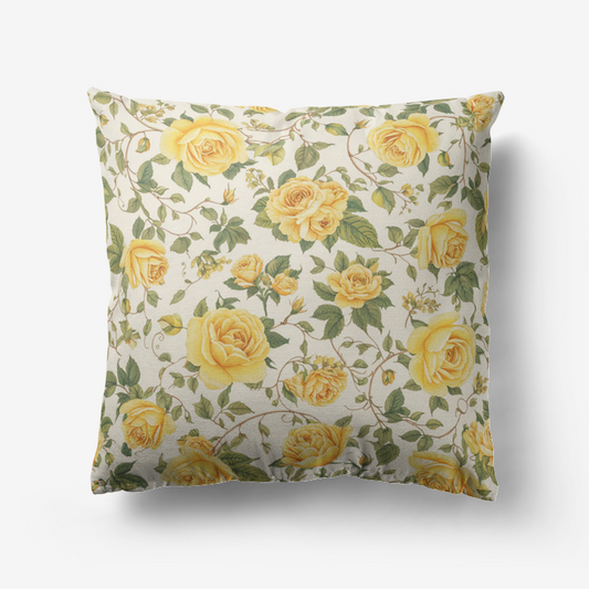 Vampire Art Retro Premium Hypoallergenic Throw Pillow - 3 sizes / optional insert - Yellow Roses