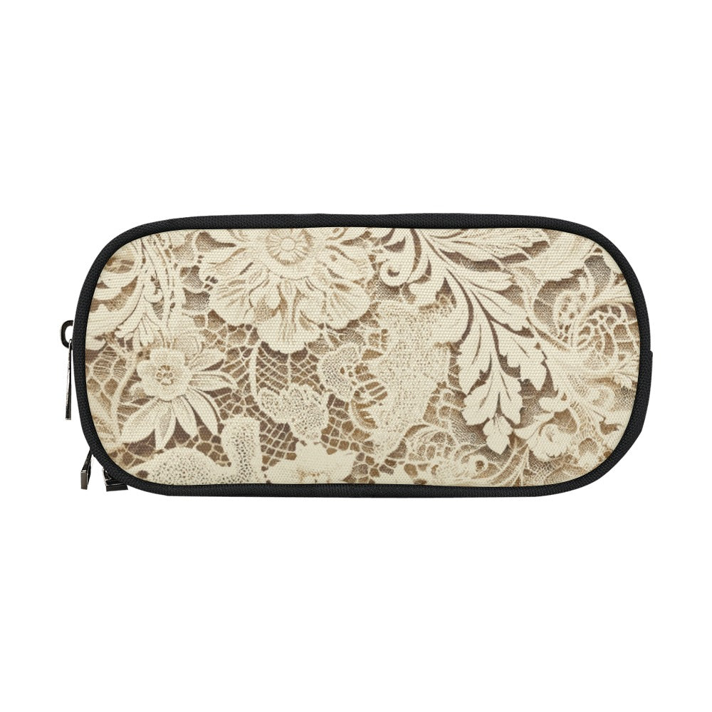 Vampire Art Studio Caddy: Deluxe Pencil Pouch - Victorian Lace Print in Cream