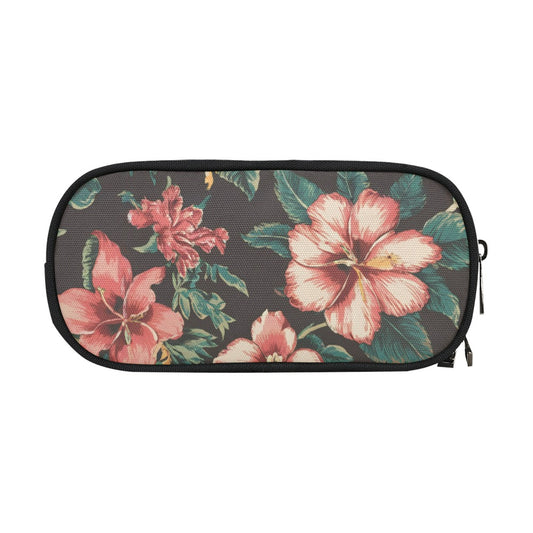 Vampire Art Studio Caddy: Deluxe Pencil Pouch - Retro Surf Flowers in Black