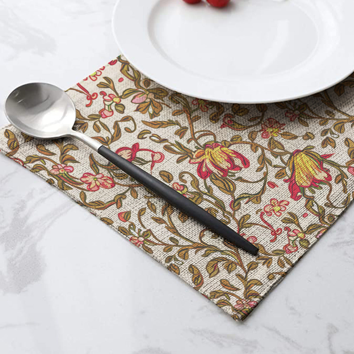 Vampire Art Retro Linen Placemats - Honeysuckle Floral