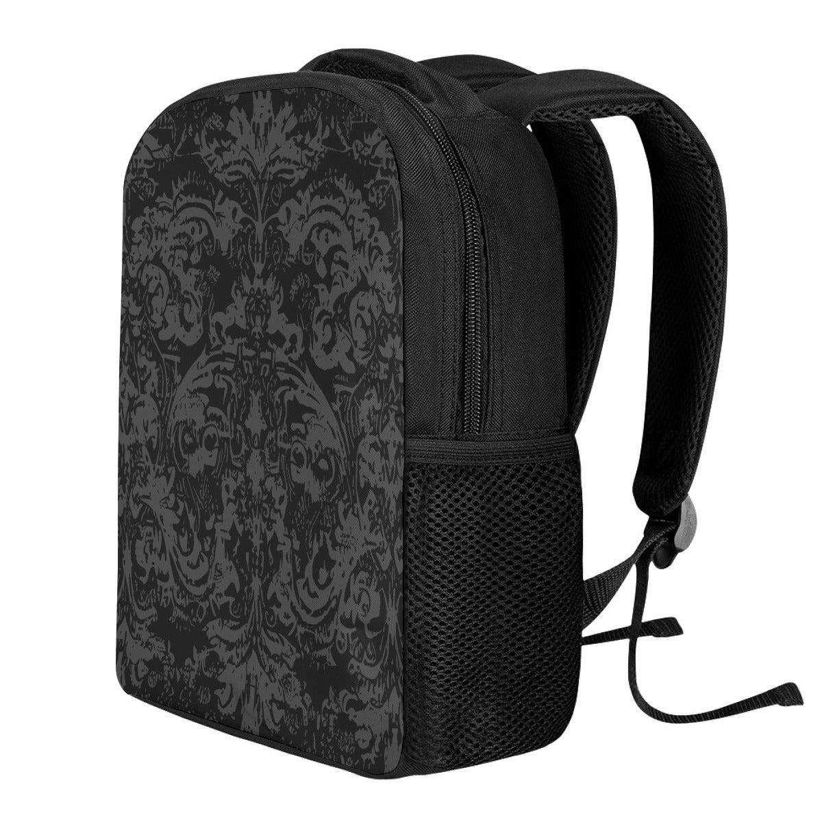 Vampire Art Unisex Black Grunge Goth Damask Student Backpack available in 3 sizes