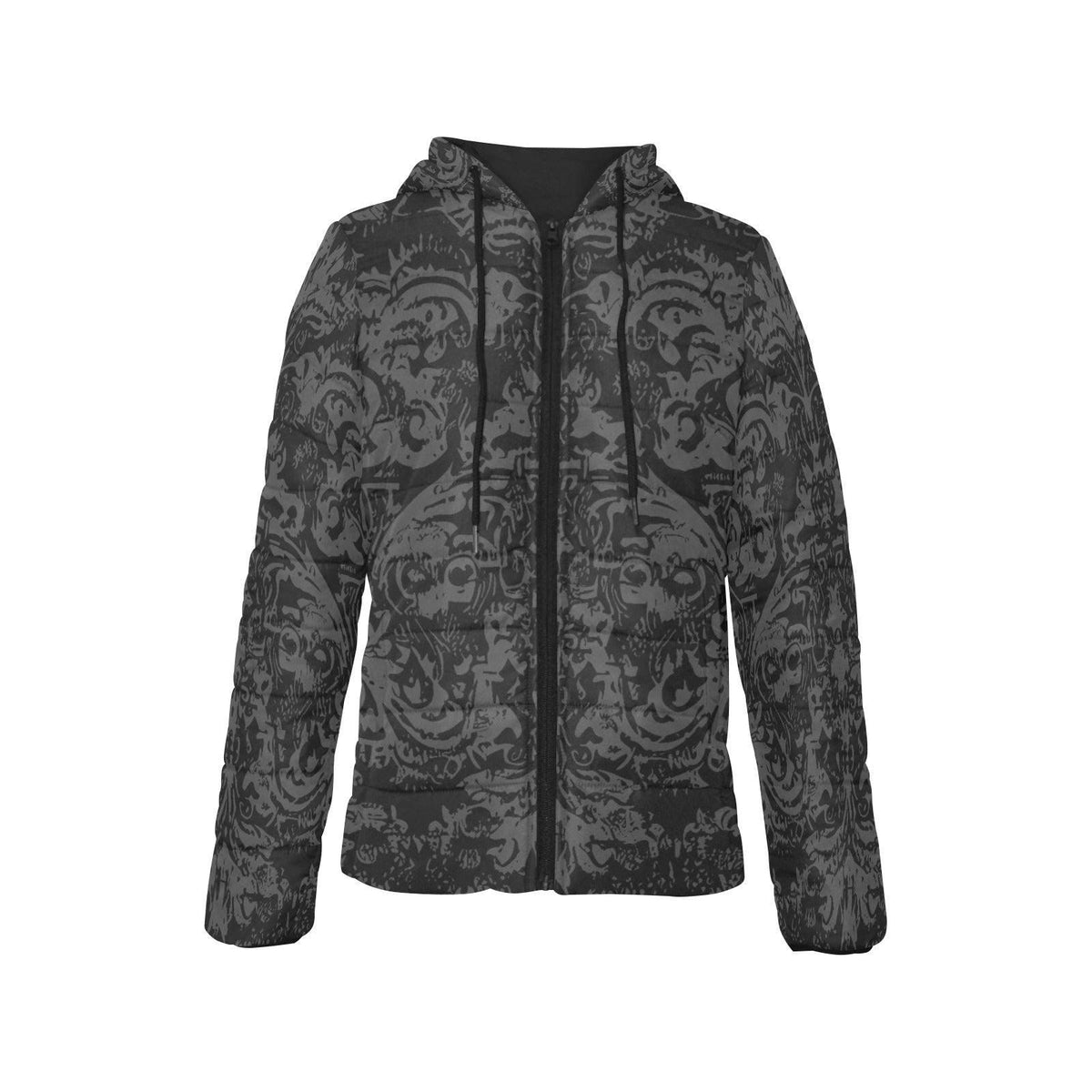Vampire Art Urban Gothic Lightweight Padded Hooded Jacket – Unique Grunge & Vintage-Inspired Prints, S–2XL