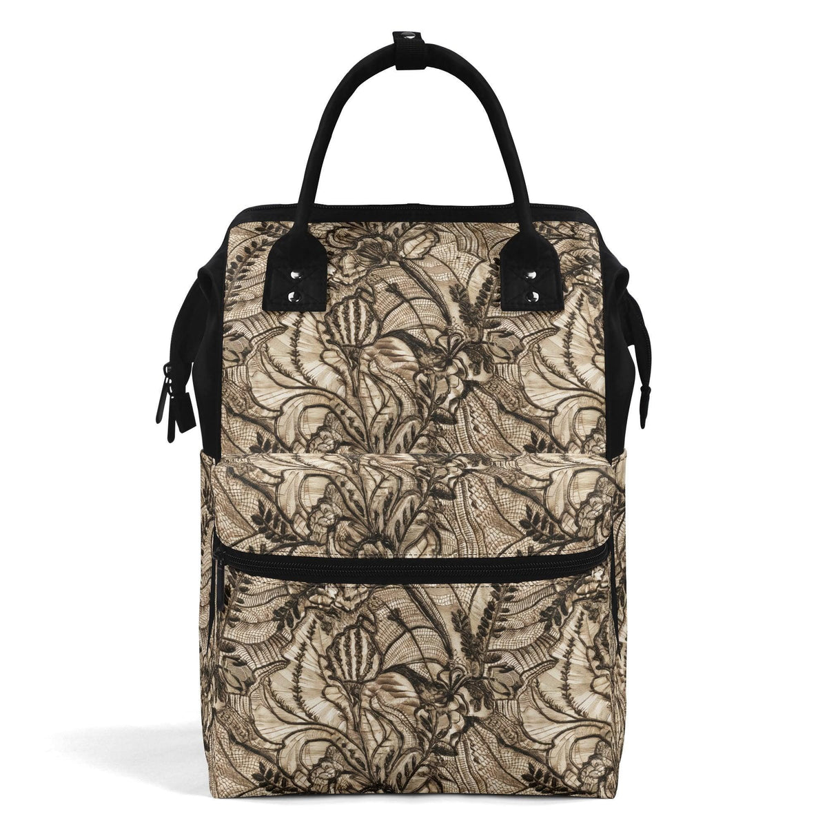 Goth Lace Diaper Bag Backpack – Large Capacity Polyester Twill Nursing Bag