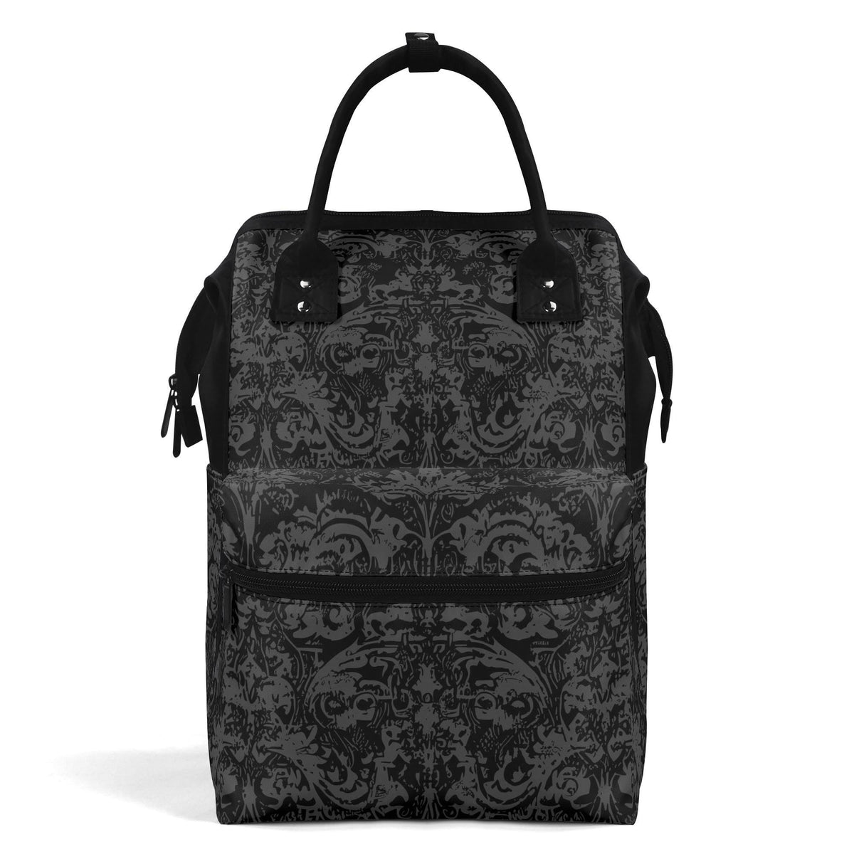 Goth Lace Diaper Bag Backpack – Large Capacity Polyester Twill Nursing Bag