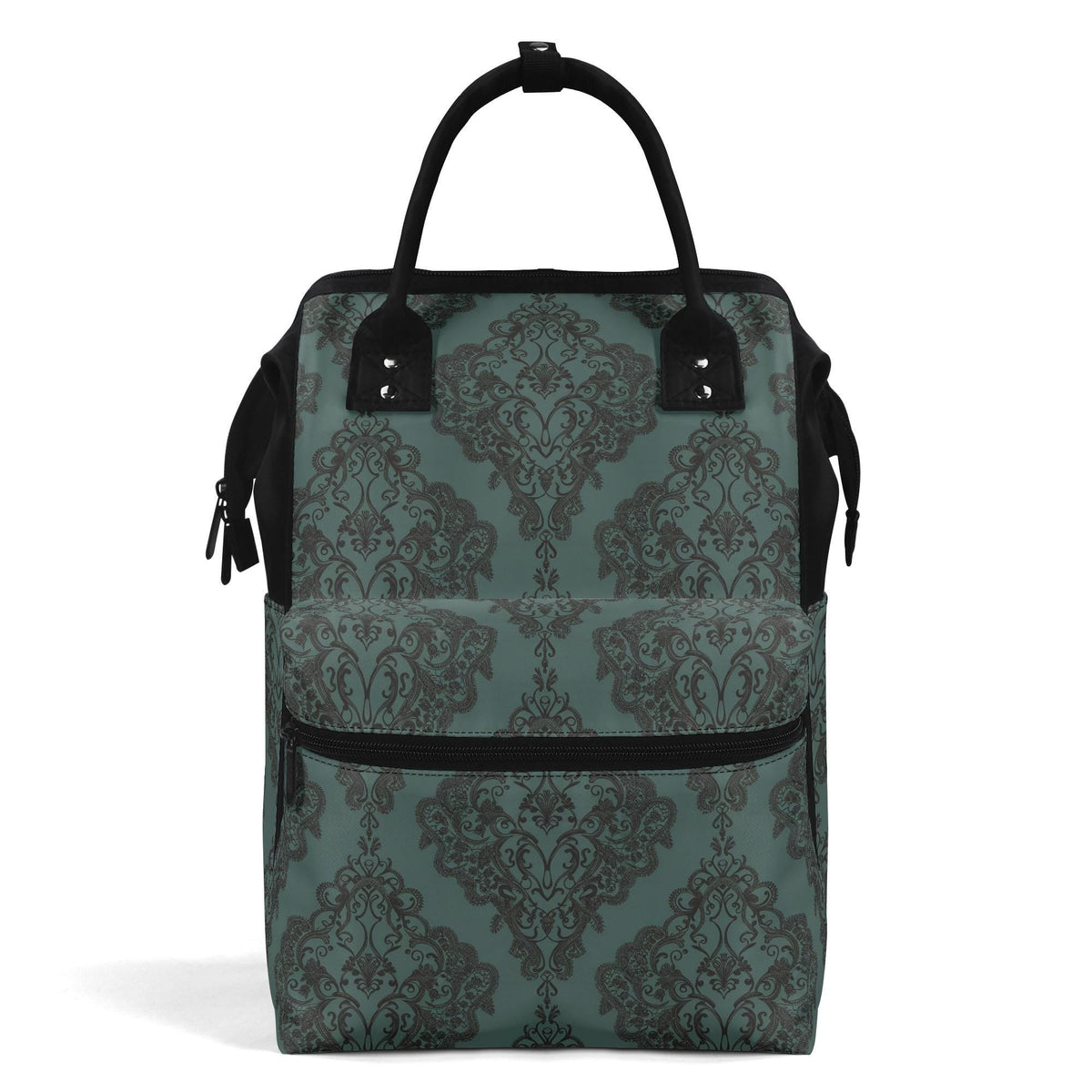 Goth Lace Diaper Bag Backpack – Large Capacity Polyester Twill Nursing Bag