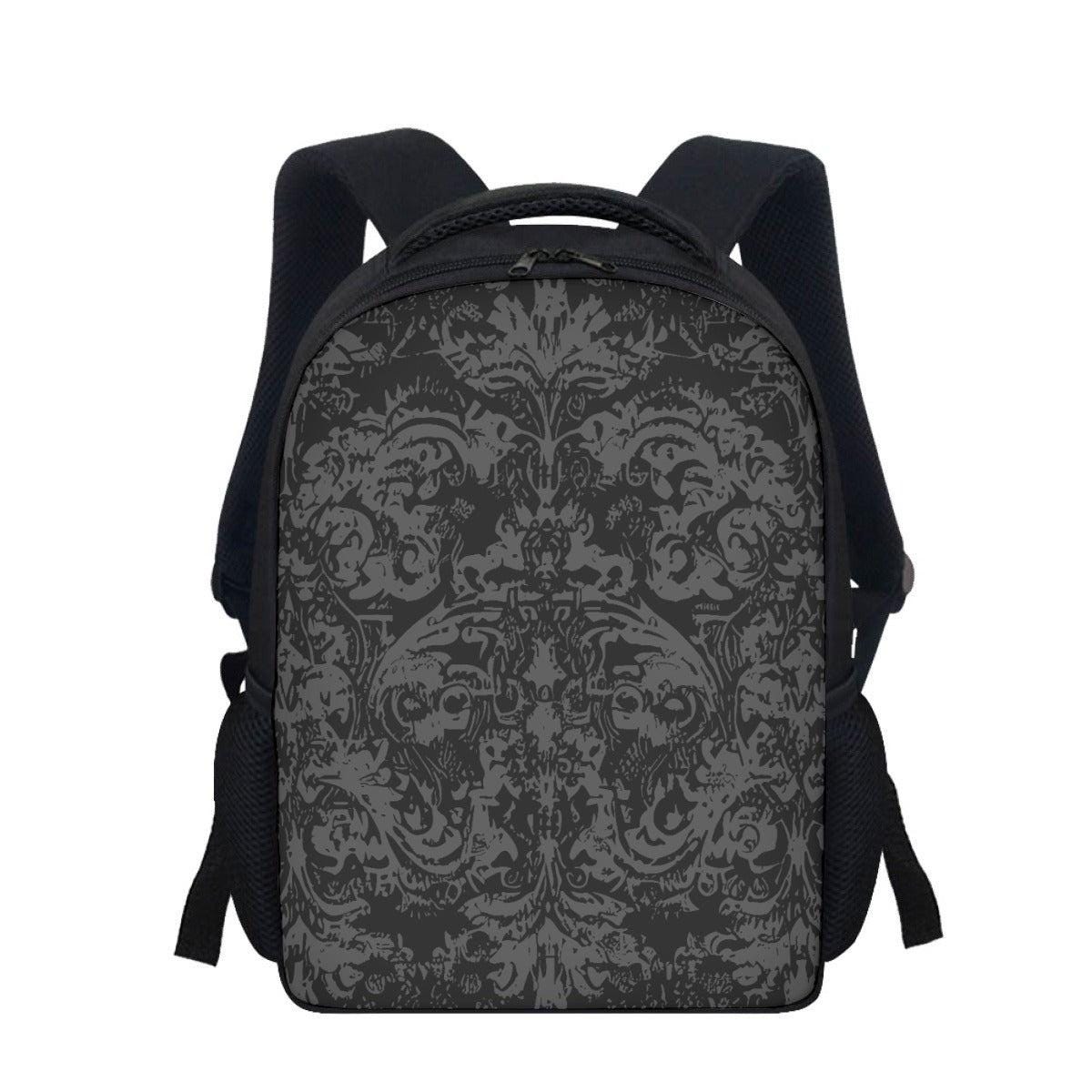 Vampire Art Unisex Black Grunge Goth Damask Student Backpack available in 3 sizes