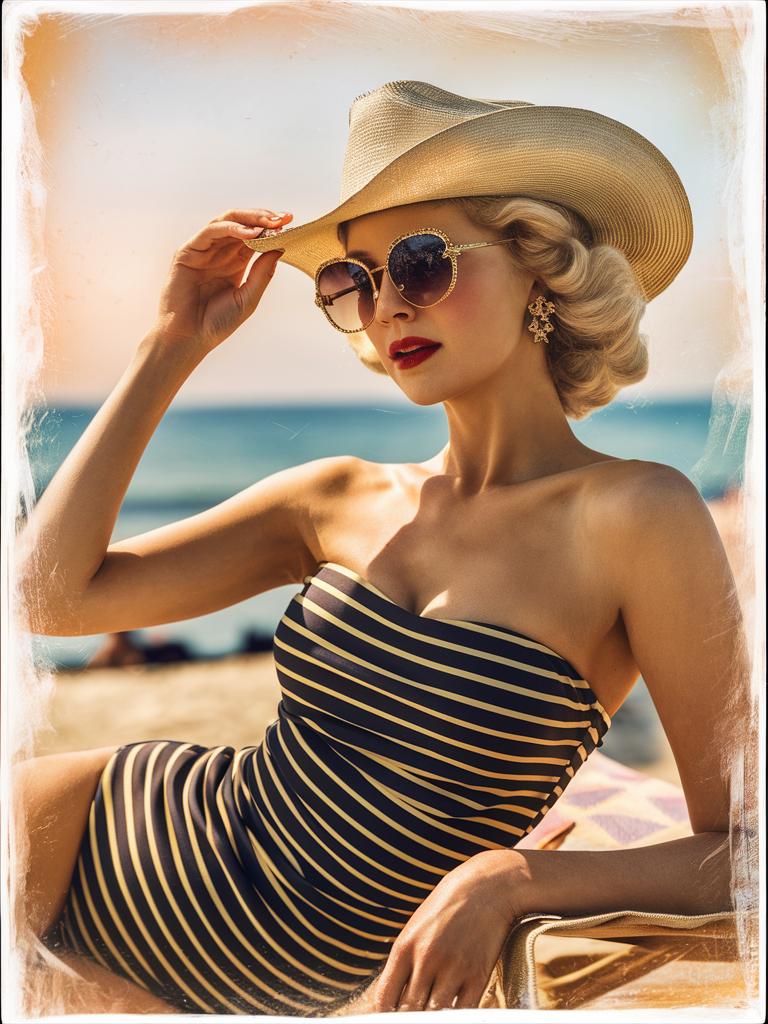 Luxury Handmade Retro Strapless Swimsuit | 1950s-Inspired | Sustainable Stylish Bodysuit | UK-Made | XS-4XL | Mid-Century Striped Colours