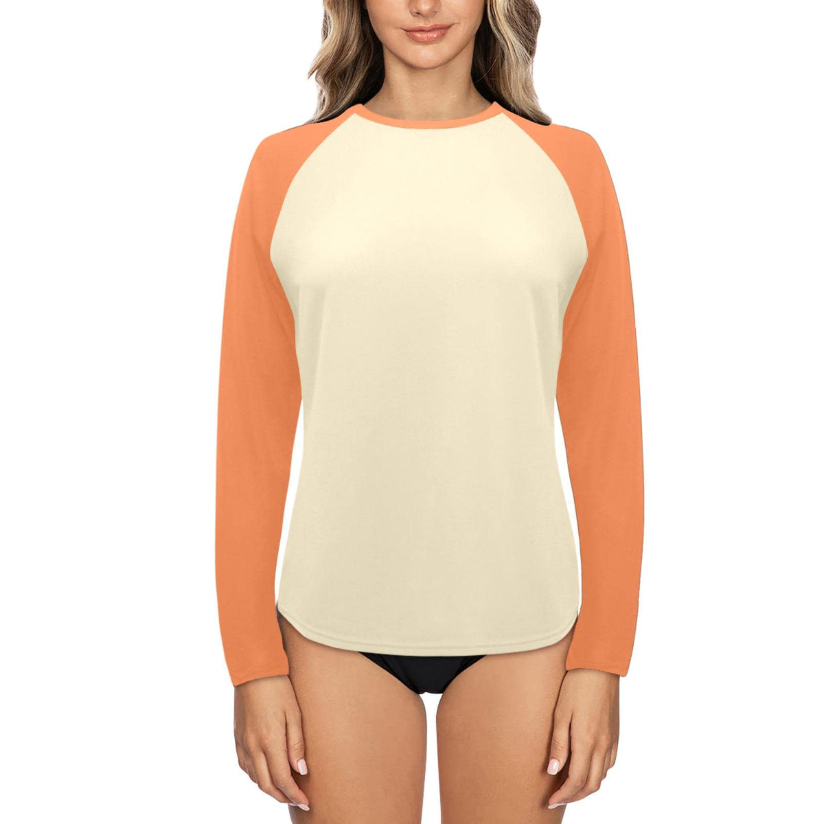 Retro 70s Raglan Rash Guard, Long Sleeve Surf Top