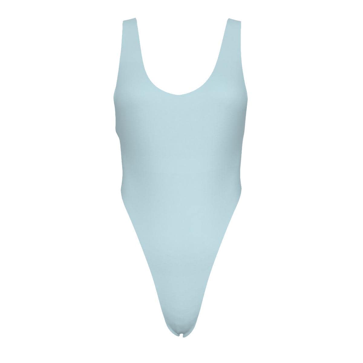 Sky Blue One-Piece Swimsuit – Cheeky High Leg, Coastal Coquette Style, Flattering Cut, NEW COLOURS