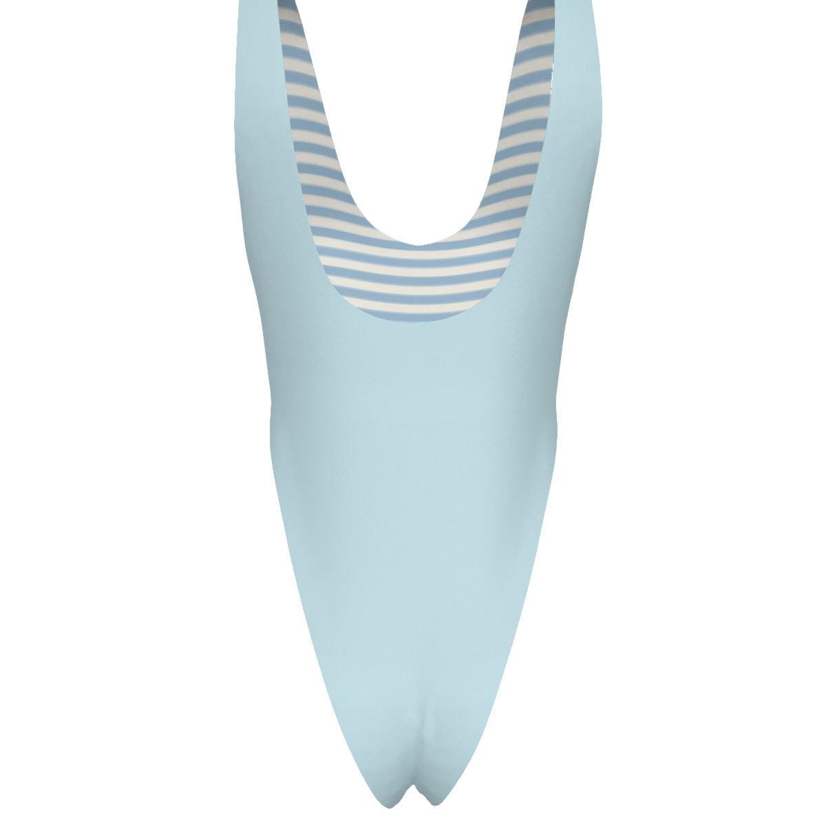 Sky Blue One-Piece Swimsuit – Cheeky High Leg, Coastal Coquette Style, Flattering Cut, NEW COLOURS