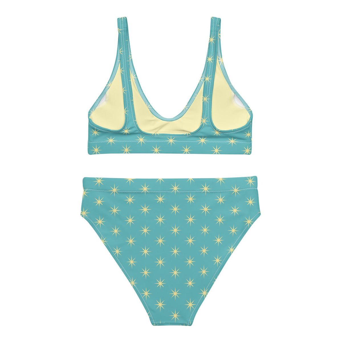 Coquette Turquoise Star Bikini – High-Waisted Recycled Swimsuit