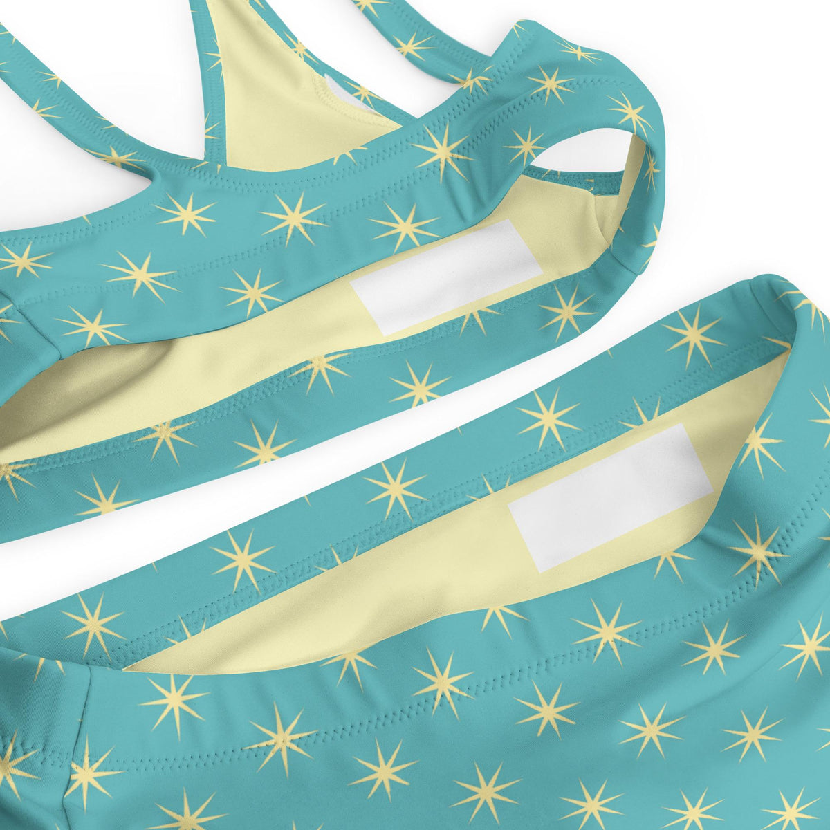 Coquette Turquoise Star Bikini – High-Waisted Recycled Swimsuit