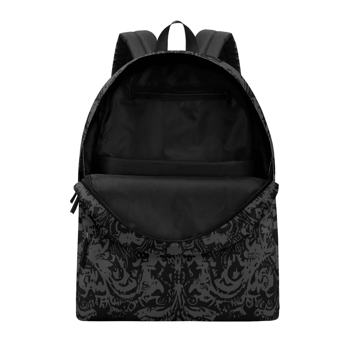 Gothic Black Damask Backpack – Durable Canvas & Polyester, Laptop Sleeve Option, 3 Sizes, Adults Students Kids Work Travel