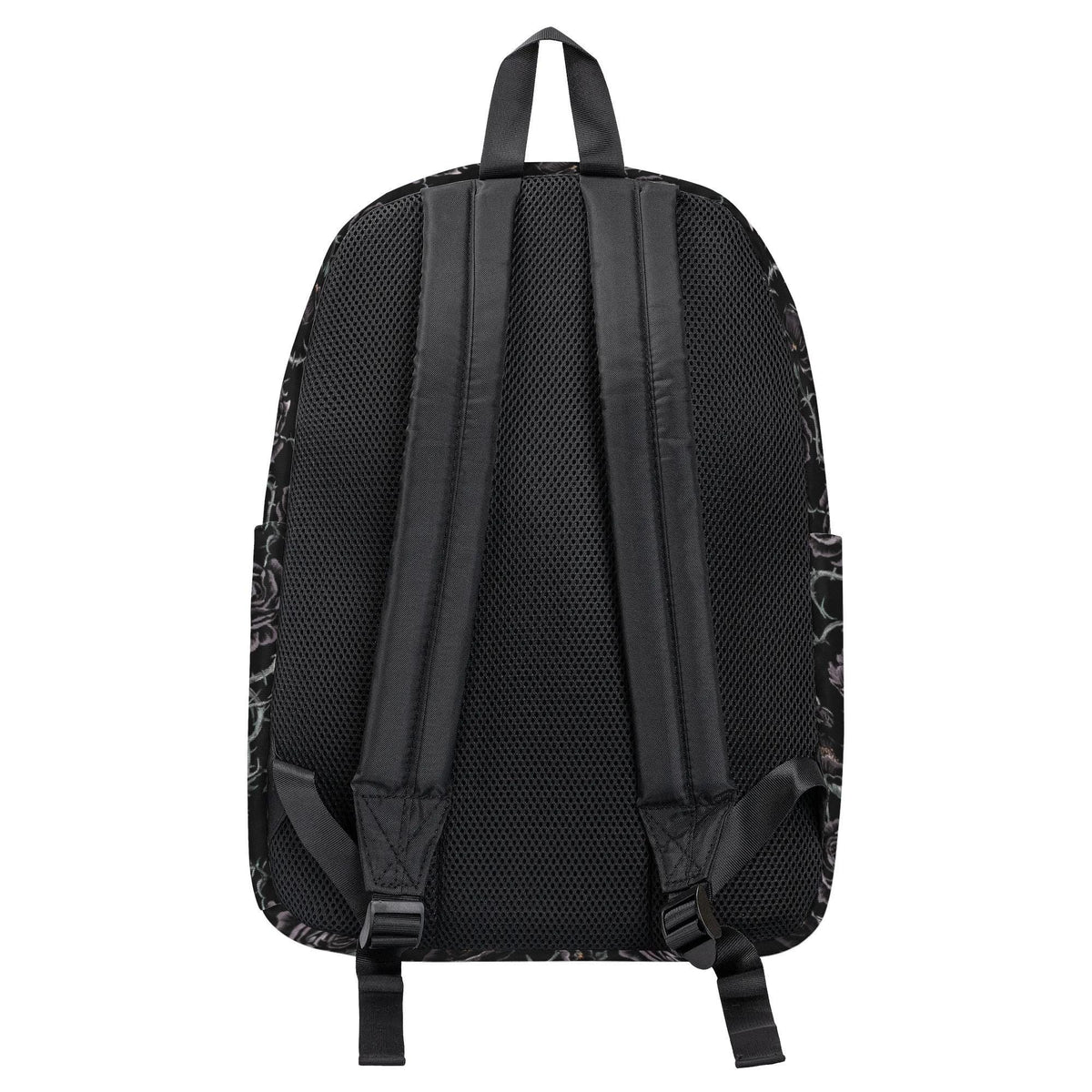 Gothic Black Roses Backpack – Grunge Canvas Laptop Bag