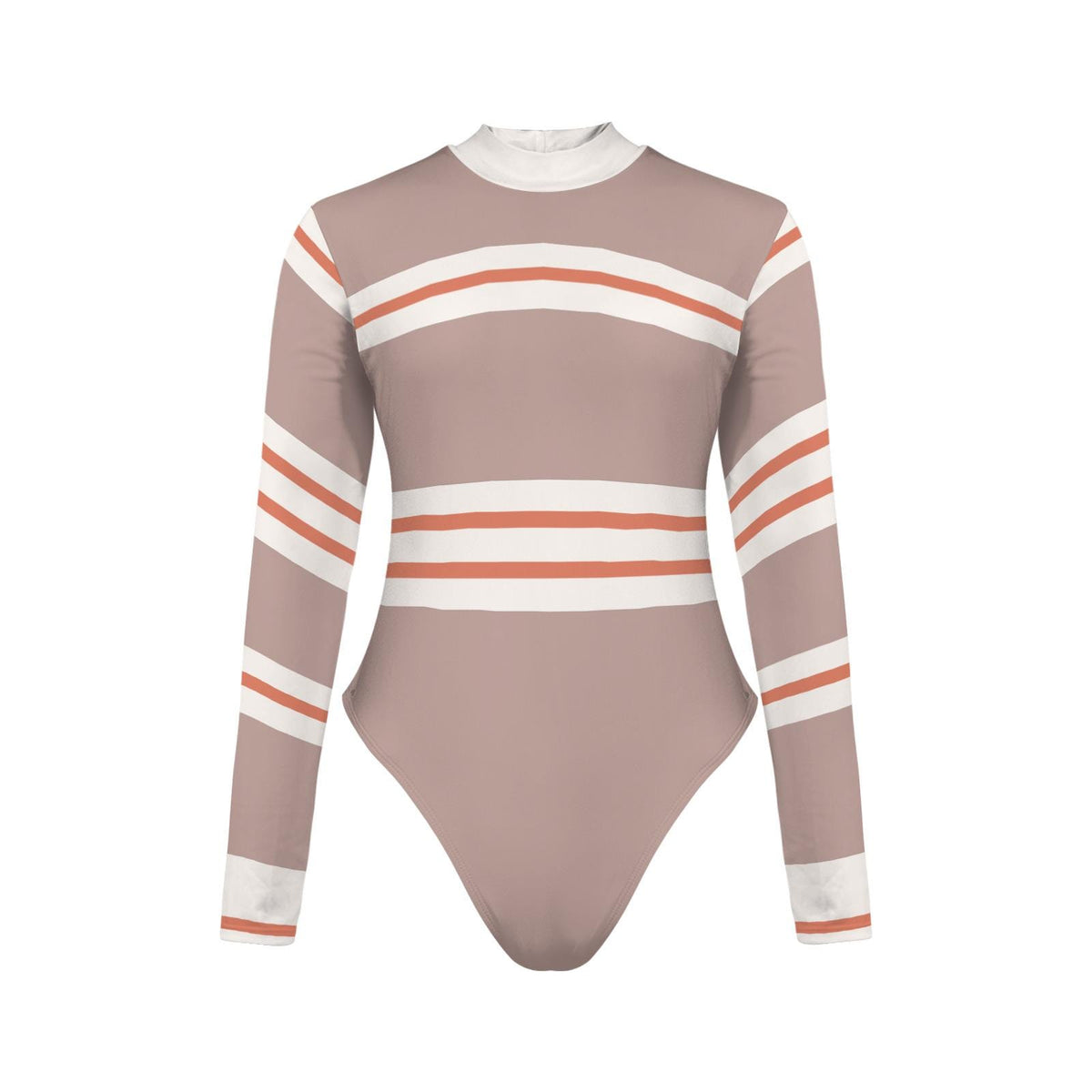 Retro Striped Surf Suit – Mod Backless Swimsuit with Thumbholes