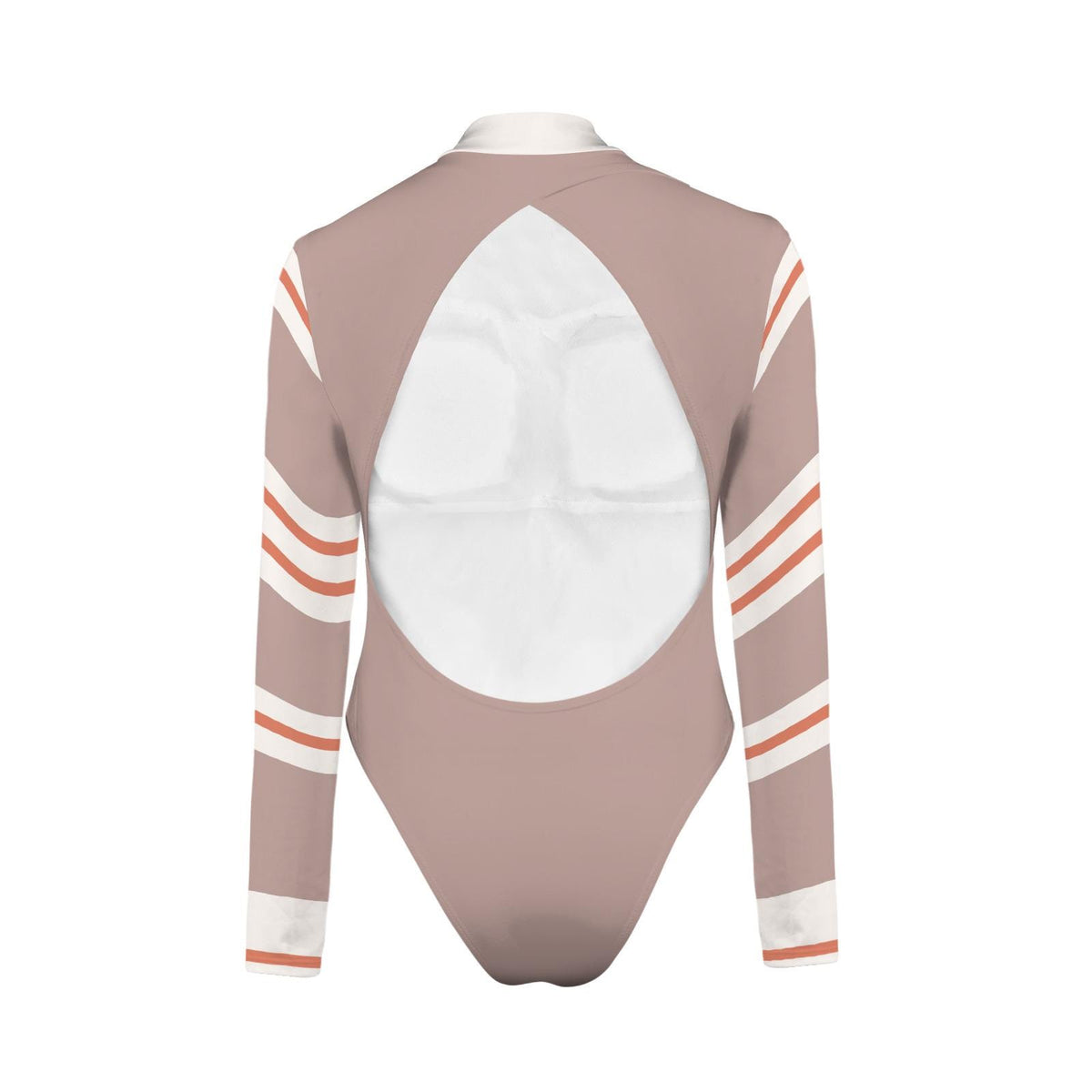 Retro Striped Surf Suit – Mod Backless Swimsuit with Thumbholes