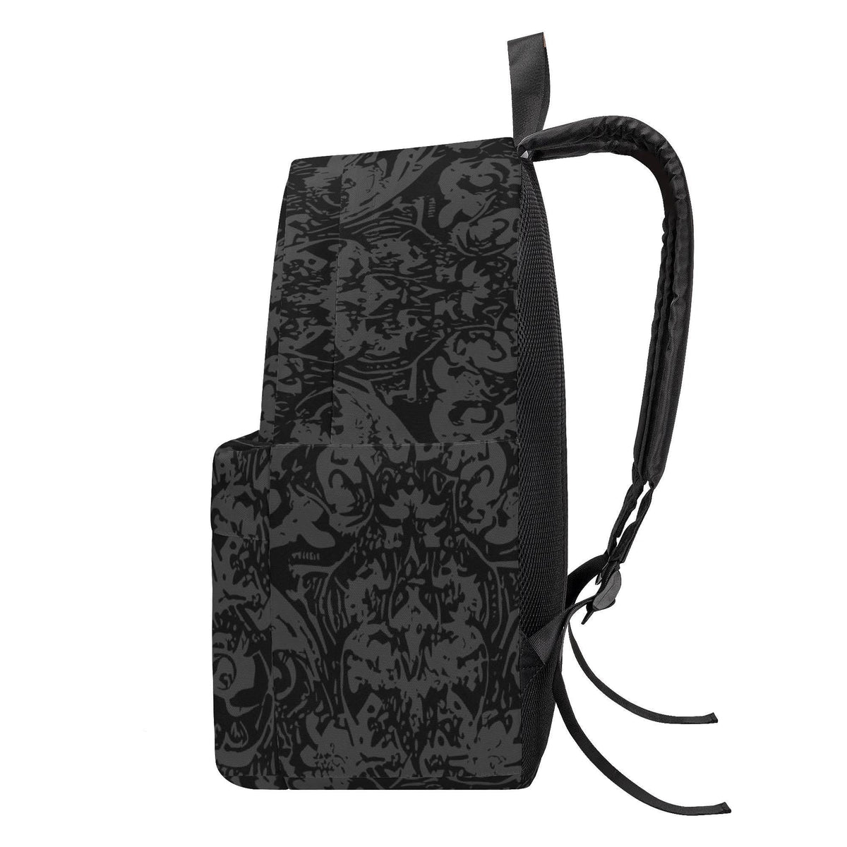 Gothic Black Damask Backpack – Durable Canvas & Polyester, Laptop Sleeve Option, 3 Sizes, Adults Students Kids Work Travel