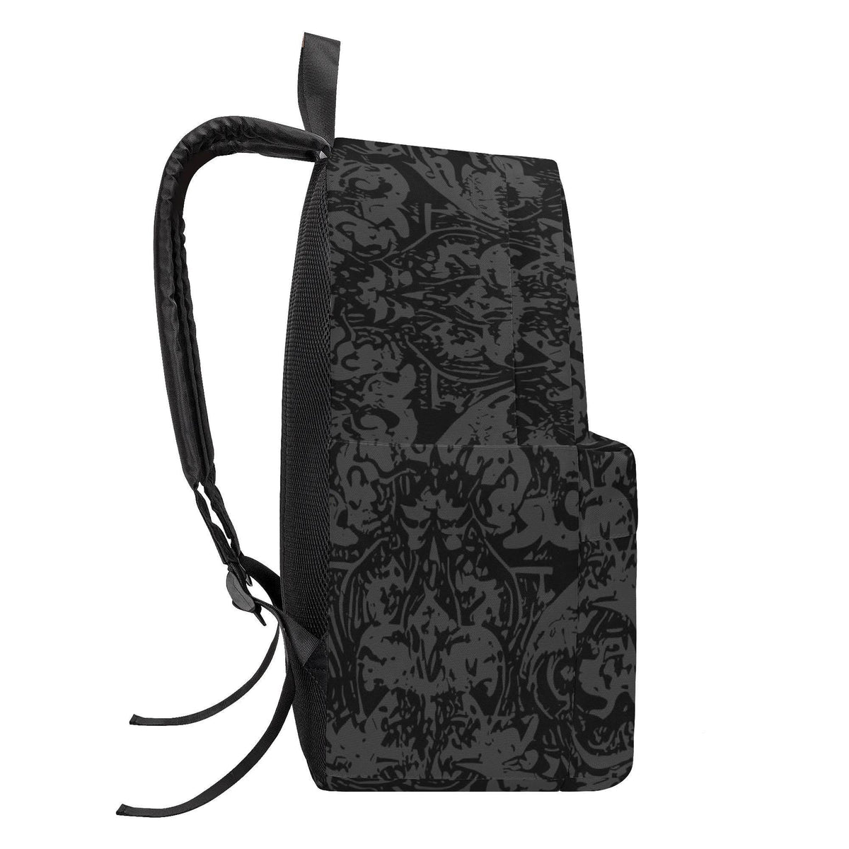 Gothic Black Damask Backpack – Durable Canvas & Polyester, Laptop Sleeve Option, 3 Sizes, Adults Students Kids Work Travel
