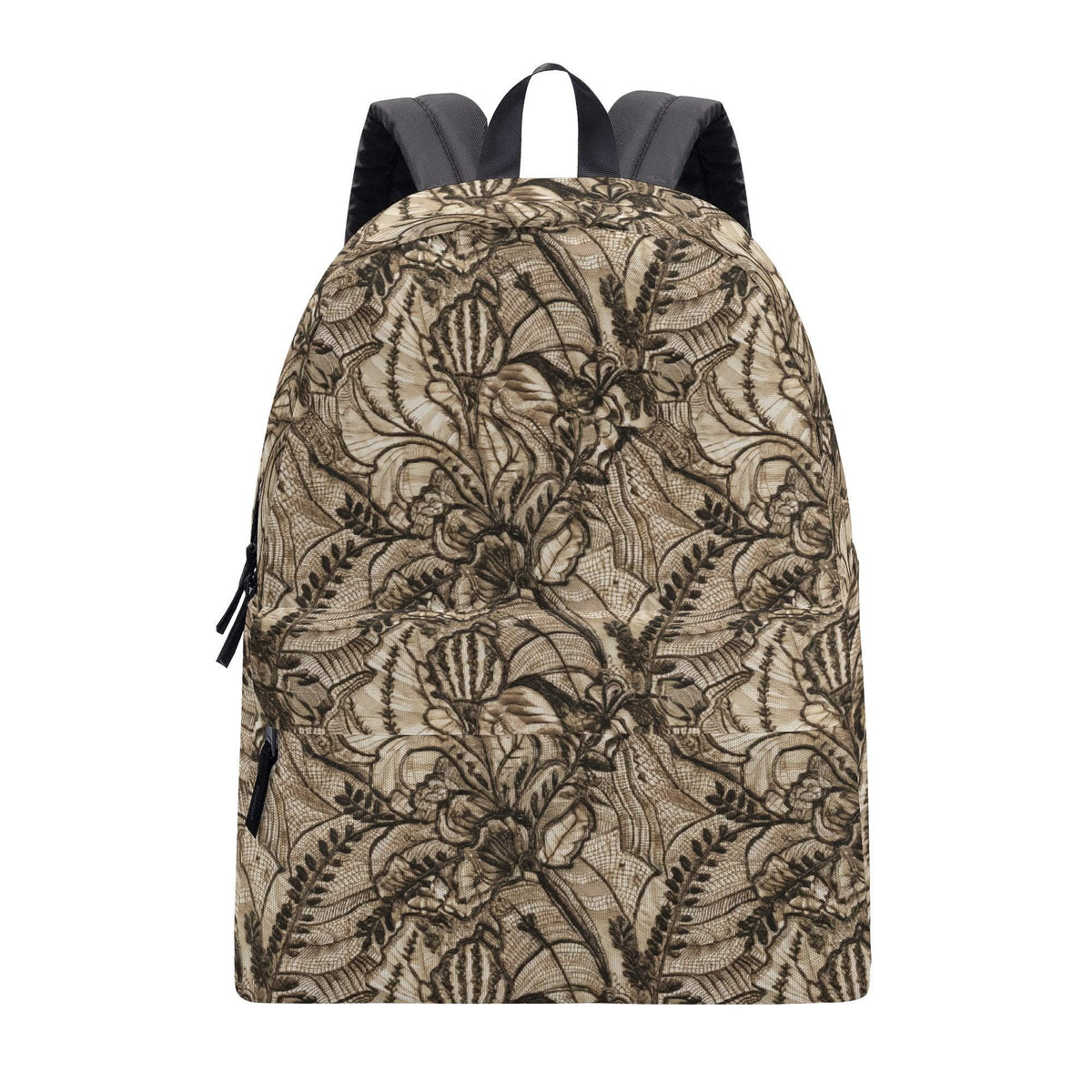 Gothic Floral Lace Print Backpack – Canvas Travel Bag, Laptop Sleeve