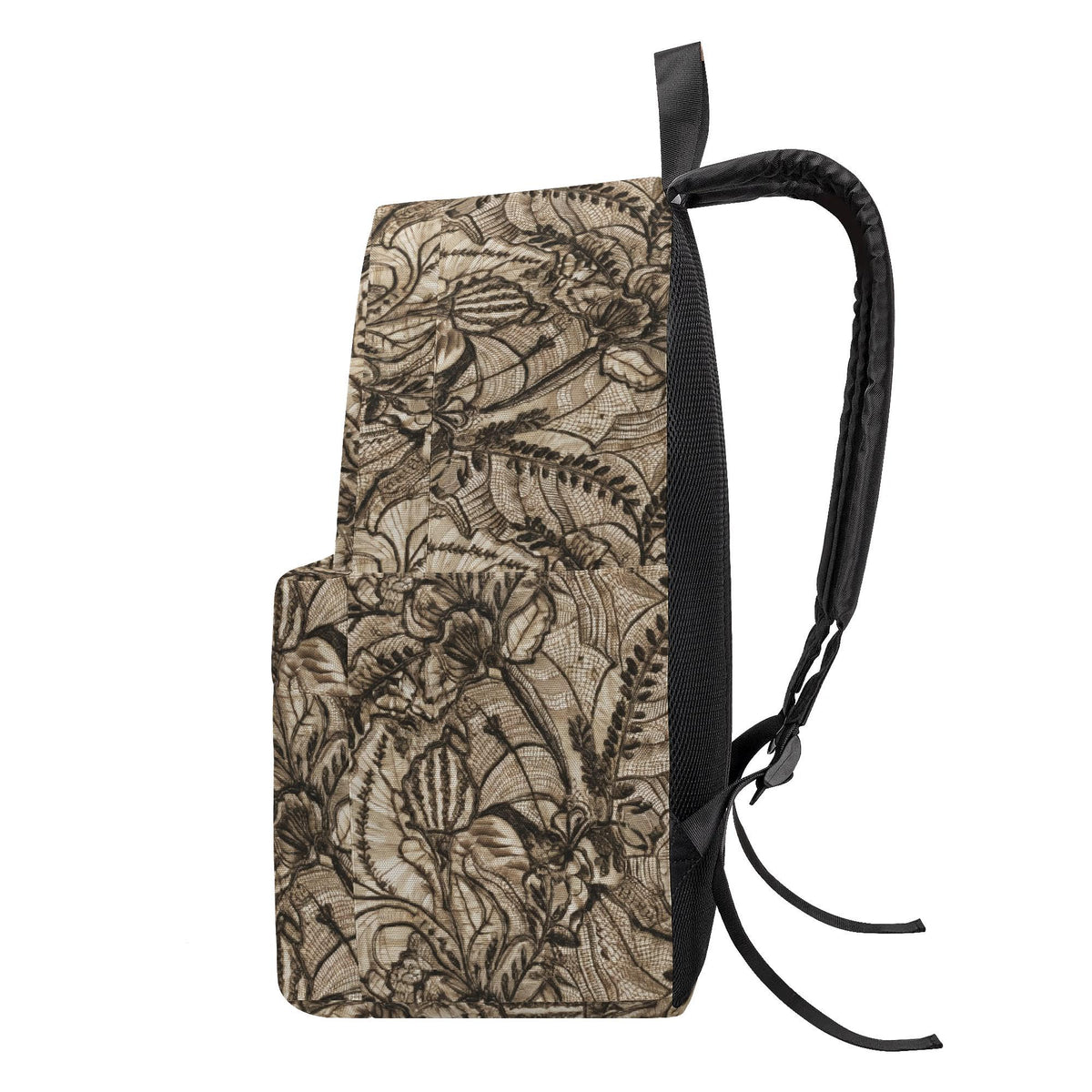 Gothic Floral Lace Print Backpack – Canvas Travel Bag, Laptop Sleeve