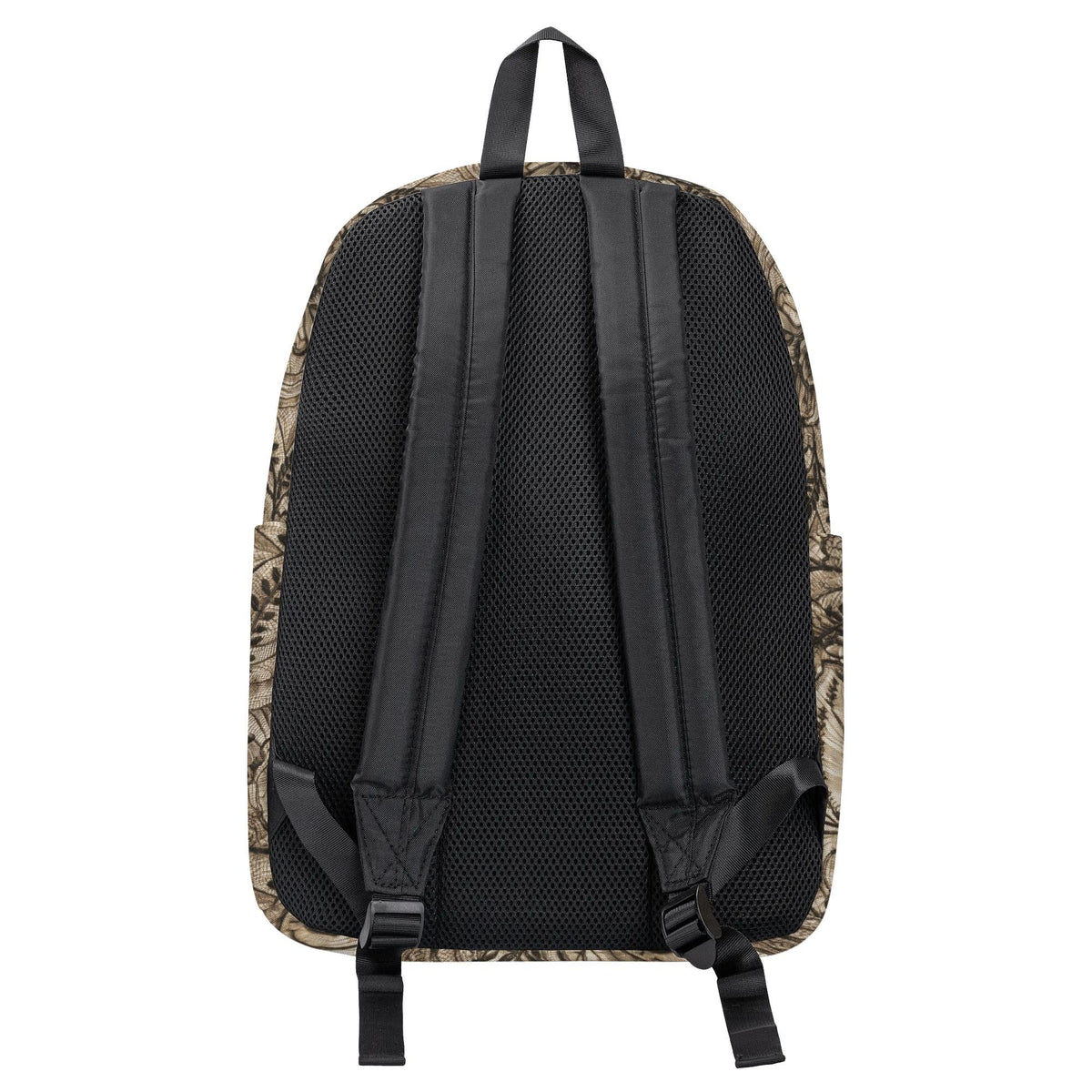 Gothic Floral Lace Print Backpack – Canvas Travel Bag, Laptop Sleeve