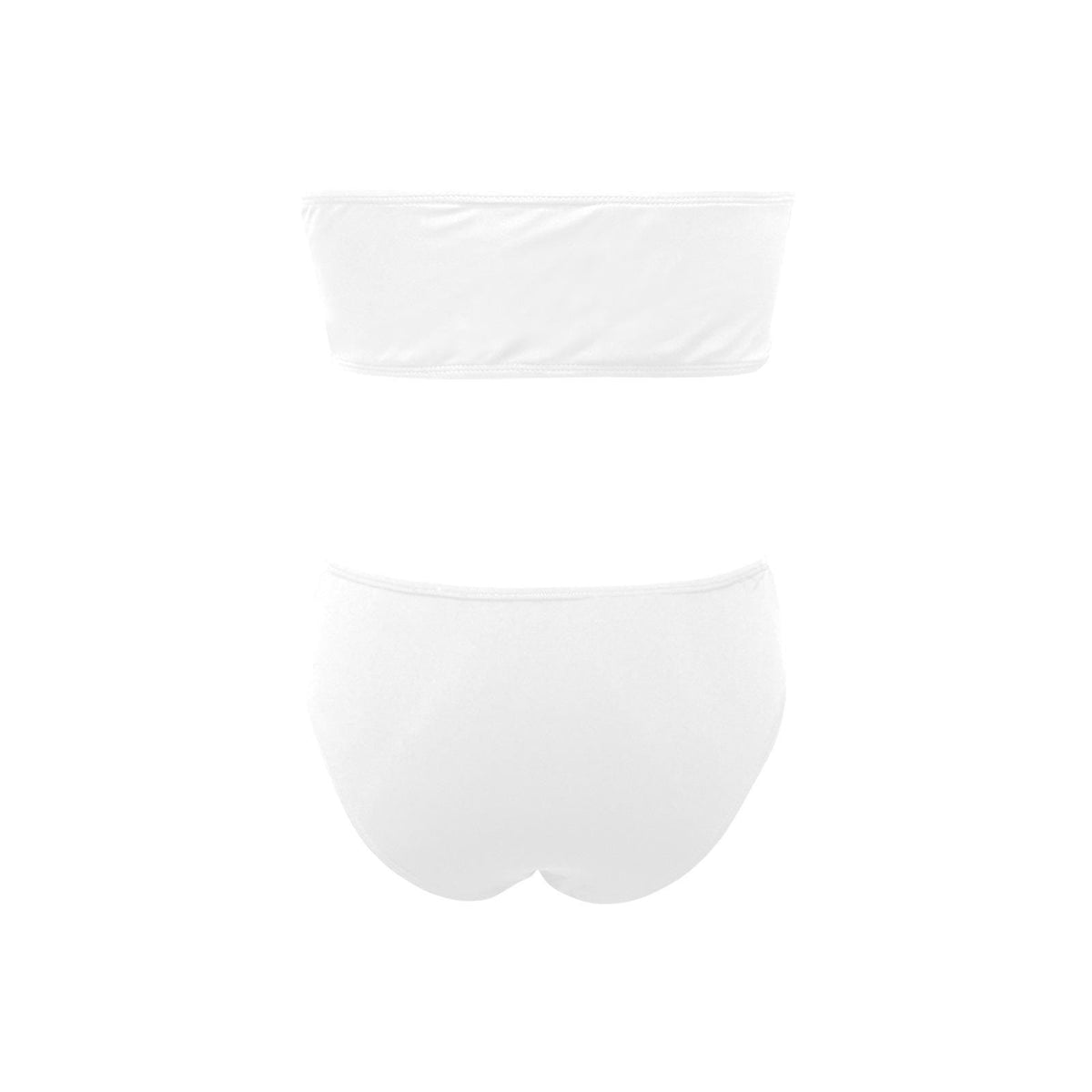Retro White Bandeau Bikini Set – Coquette, 80s Minimalist High Leg, Lightweight Sheer-Effect Swimwear