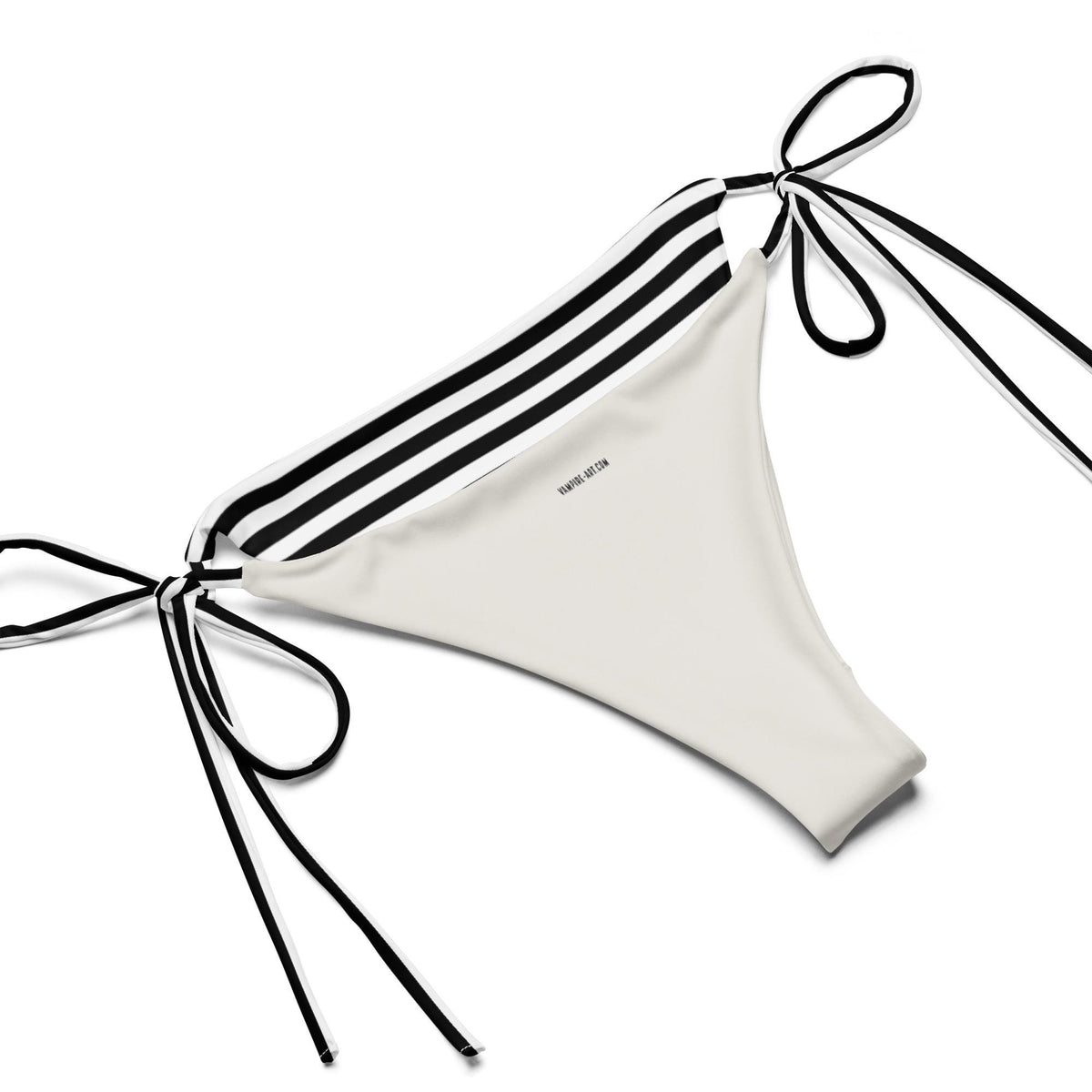 Nautical Striped Bikini Set, Retro Tie-Up Swimsuit