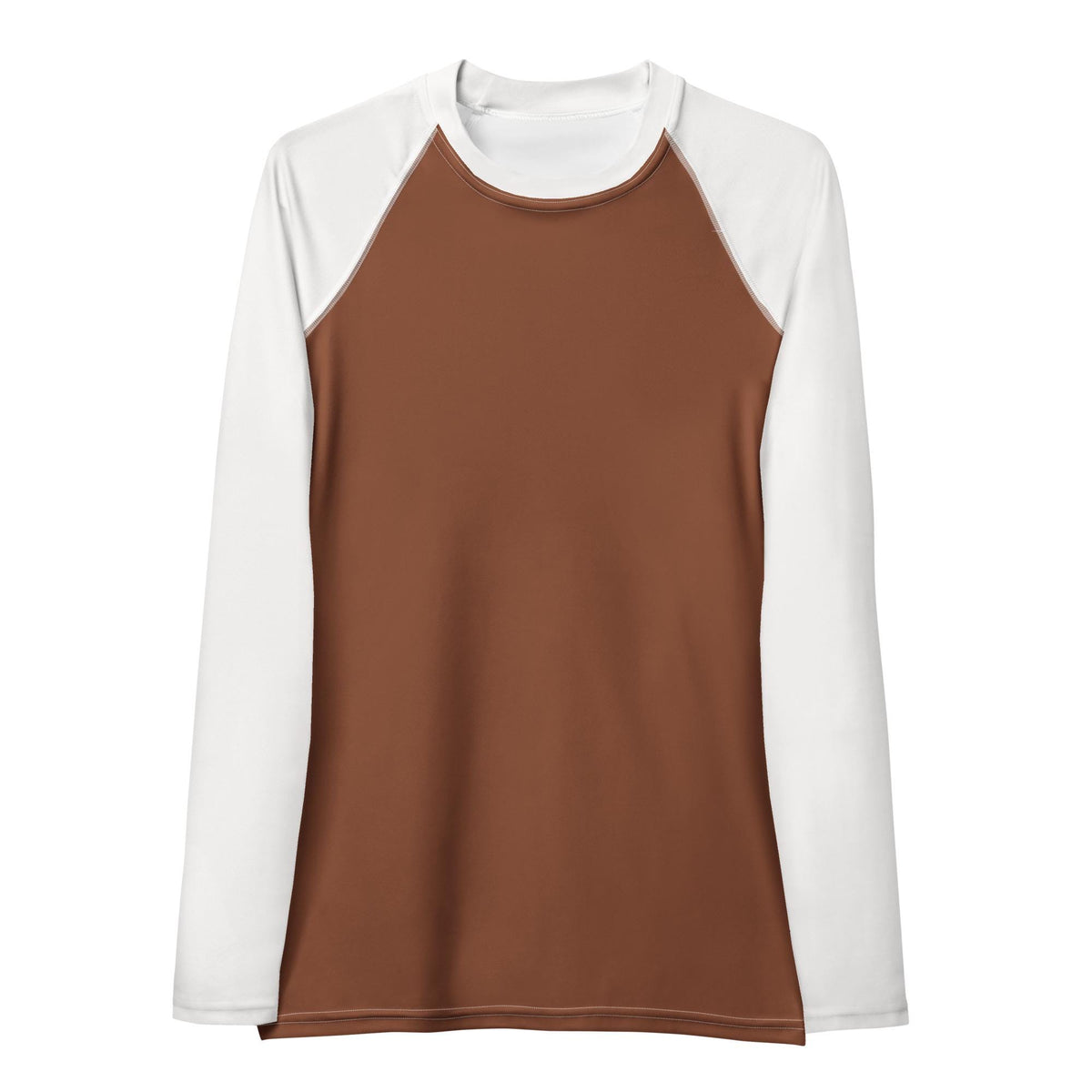Retro Surf 70s Long-Sleeve Swim-Shirt, Rash-Guard, Sun Protection, Brown Vintage Colours (Top only)