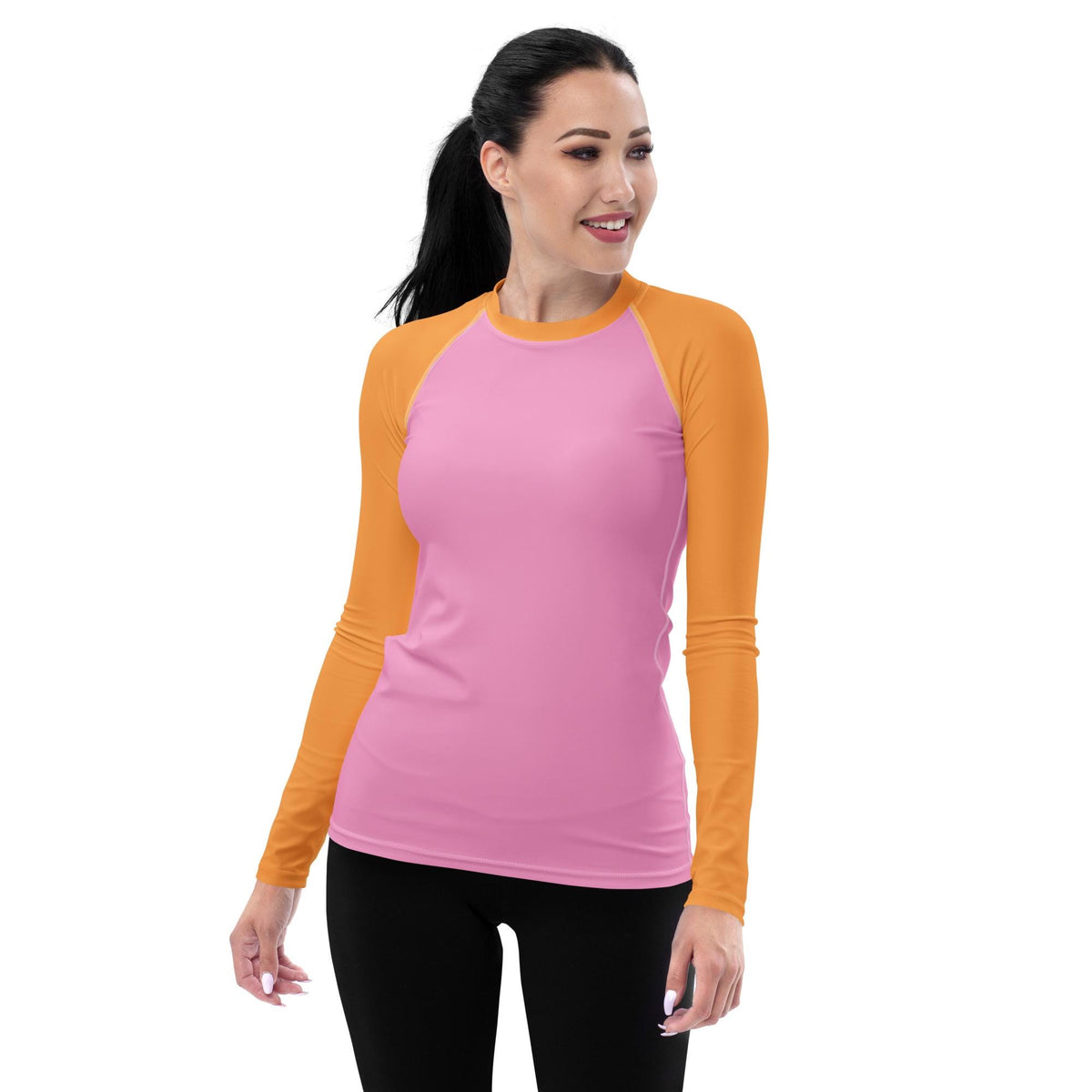 Retro Surf Long Sleeve Rash Guard - 70s Two-Tone Swim Shirt