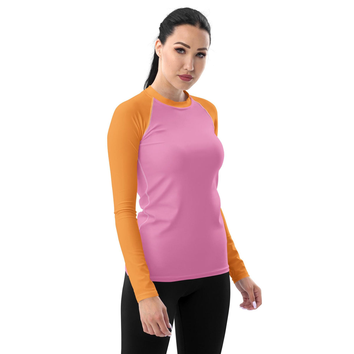 Retro Surf Long Sleeve Rash Guard - 70s Two-Tone Swim Shirt