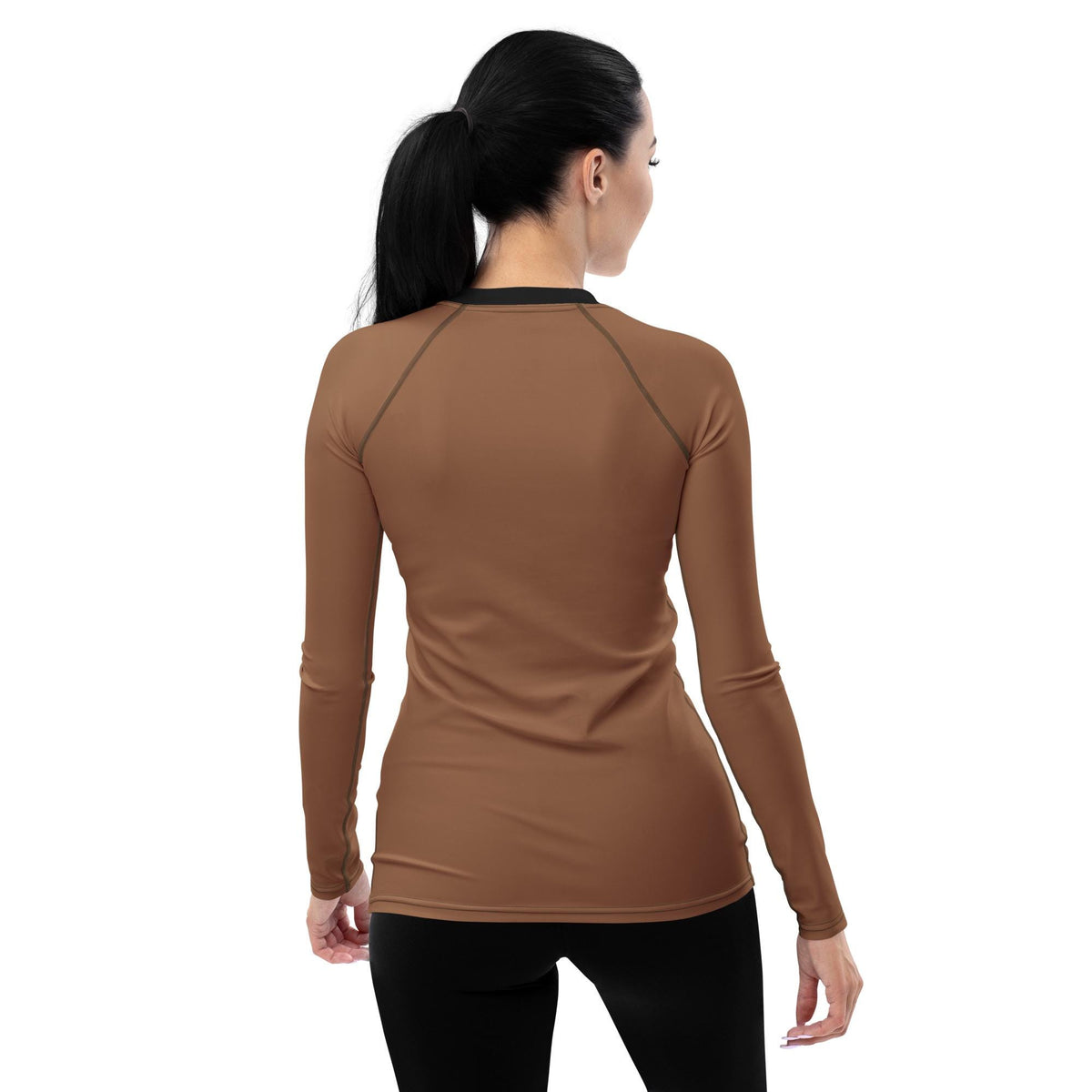 Retro Surf Swim Shirt, Brown Raglan Rash Guard, Sun Protection