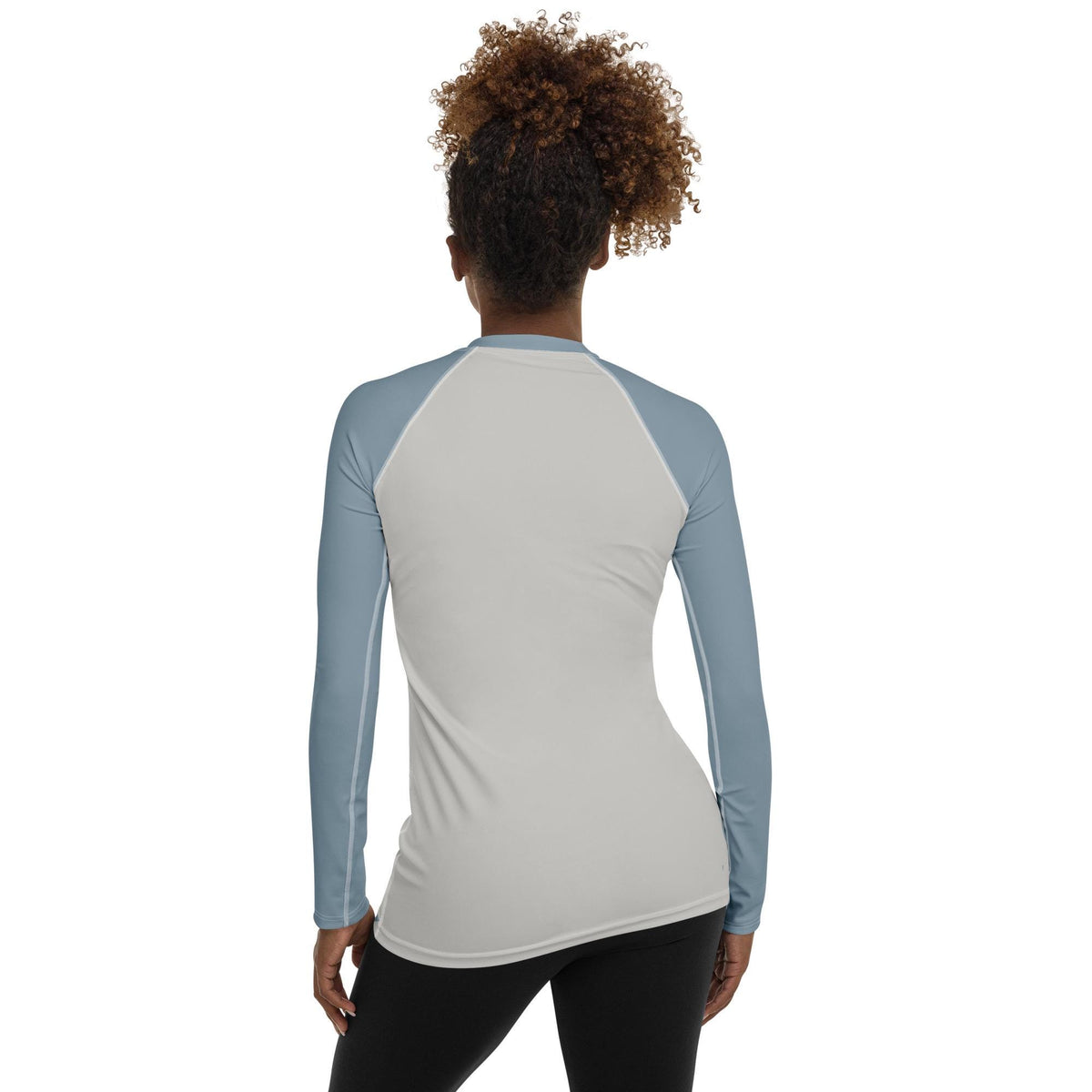 Retro Surf Long Sleeve Rash Guard, Misty Blue Grey