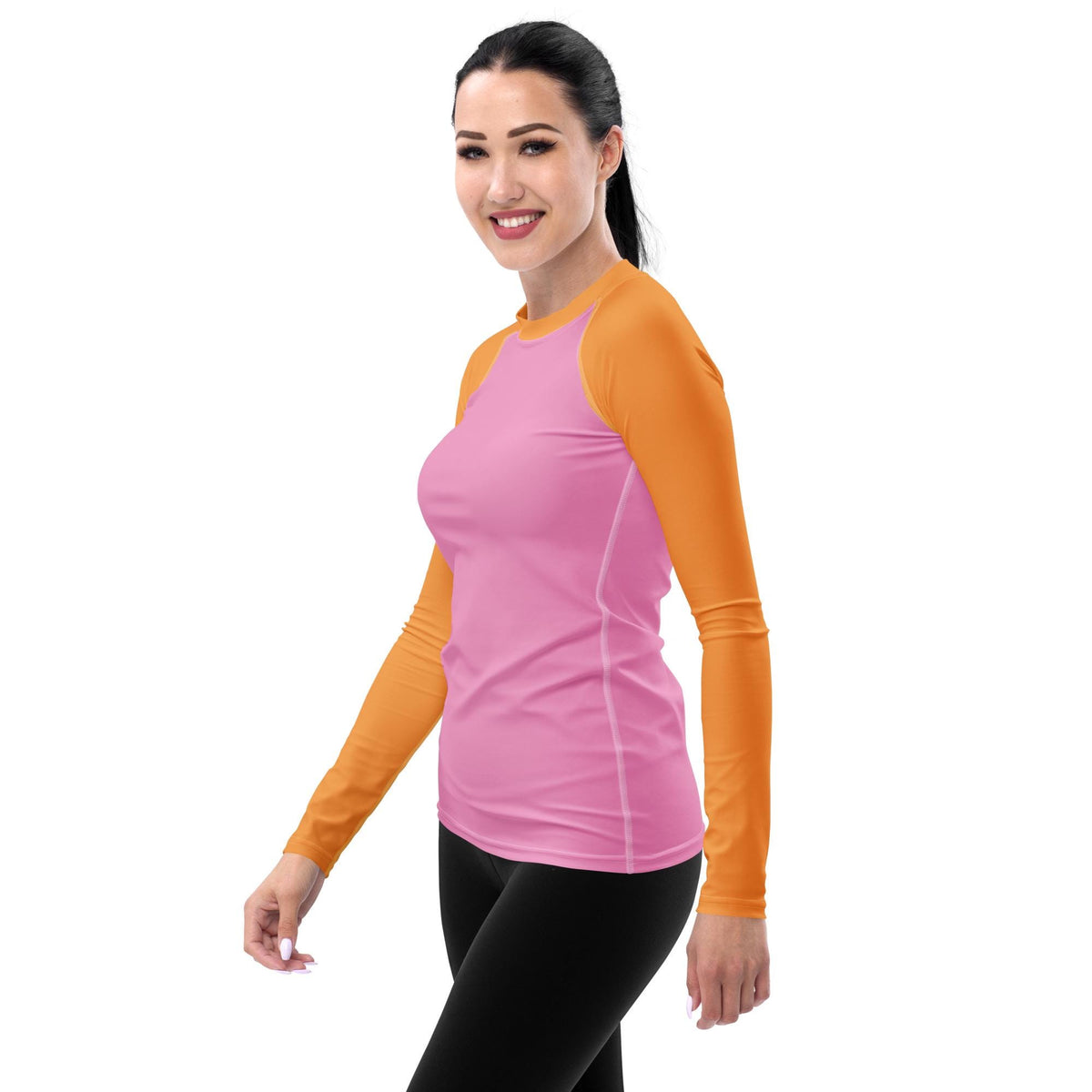 Retro Surf Long Sleeve Rash Guard - 70s Two-Tone Swim Shirt