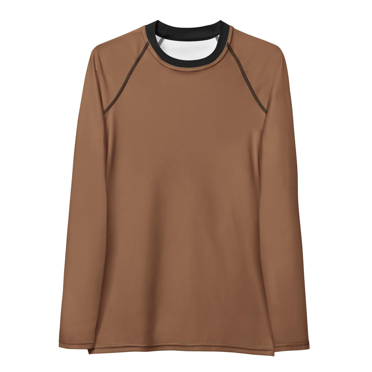 Retro Surf Swim Shirt, Brown Raglan Rash Guard, Sun Protection
