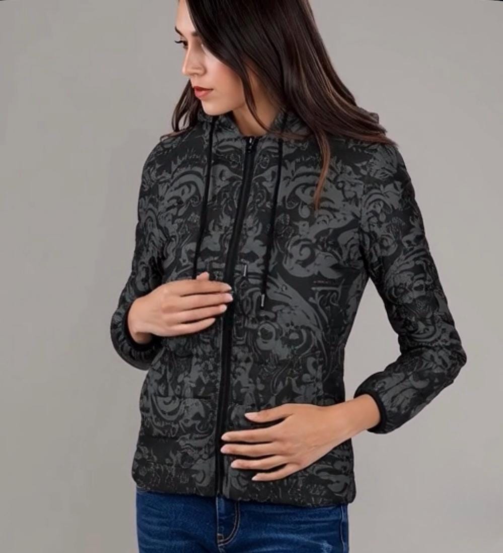 Vampire Art Urban Gothic Lightweight Padded Hooded Jacket – Unique Grunge & Vintage-Inspired Prints, S–2XL
