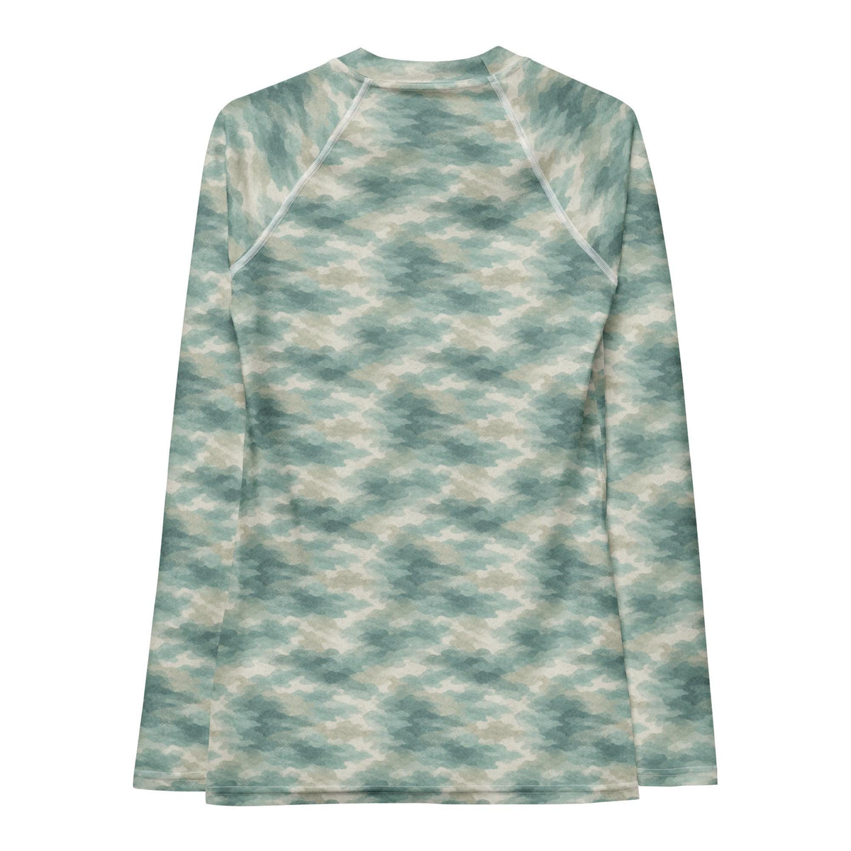 Retro Surf Long-Sleeve Swim Shirt, Women's Rash Guard Top, Sun Protection, Ocean Water Camouflage