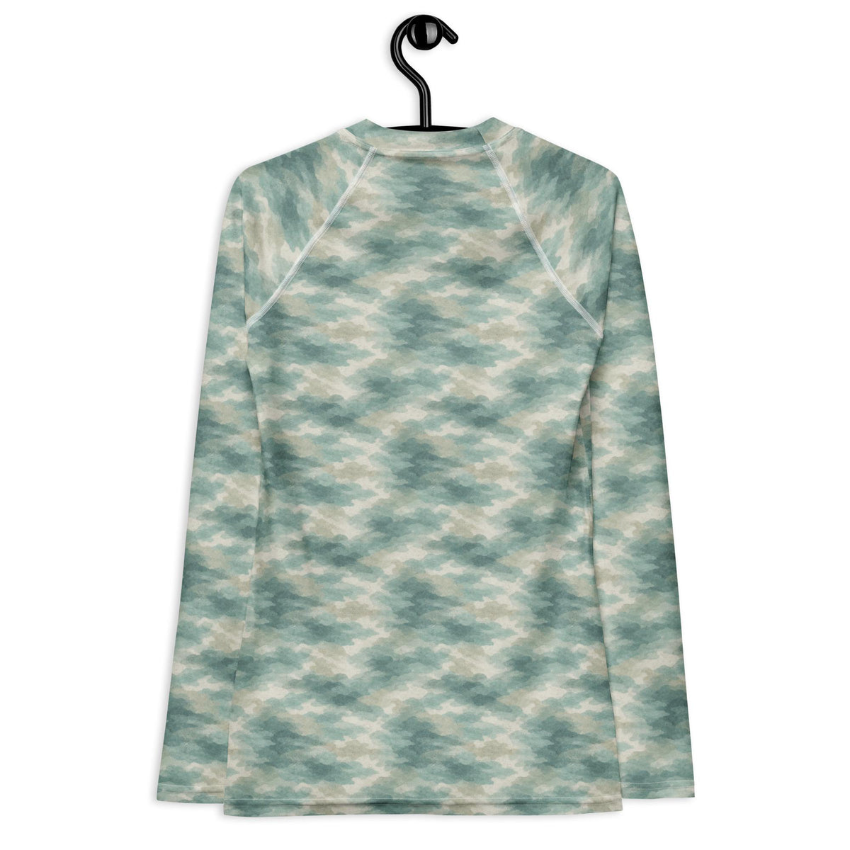 Retro Surf Long-Sleeve Swim Shirt, Women's Rash Guard Top, Sun Protection, Ocean Water Camouflage